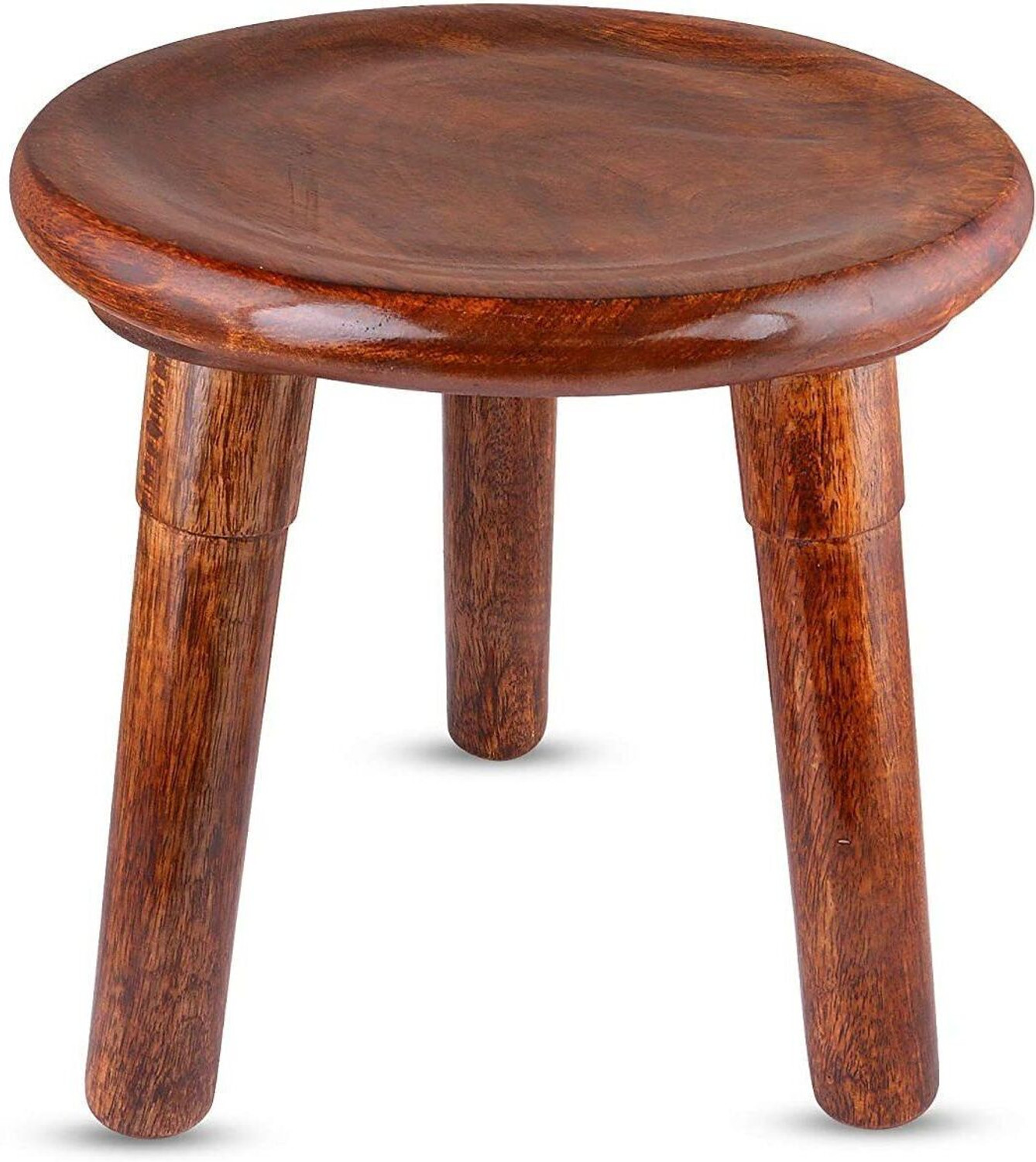 Image of Ereteken ART Round Side Table, Small End Table for Living Room Engineered Wood Side Table (Finish Color - Brown, DIY(Do-It-Yourself))