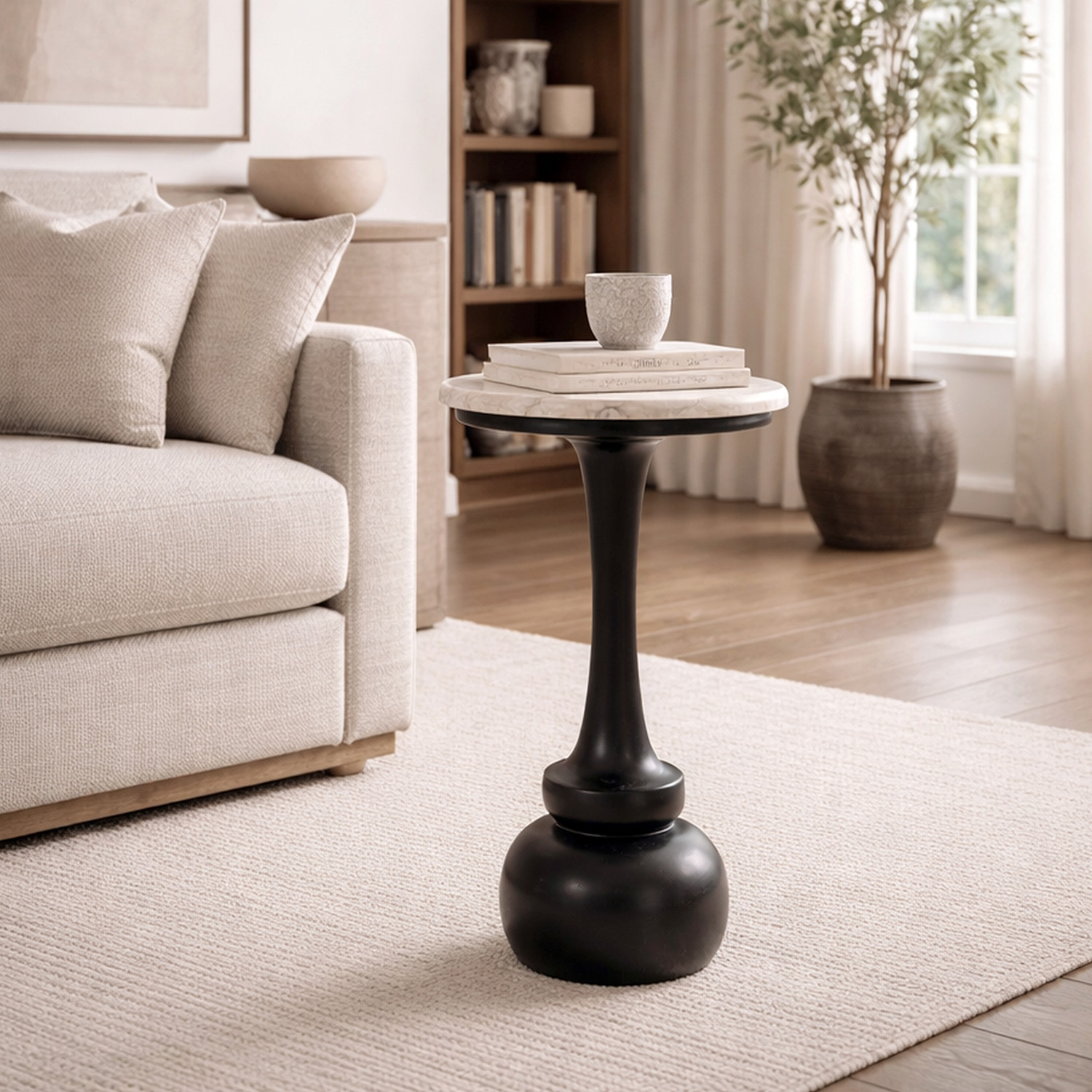 Image of Studio Kook Sez Sofamate Left Engineered Wood Side Table (Finish Color - Sleeperwood, Pre-assembled)