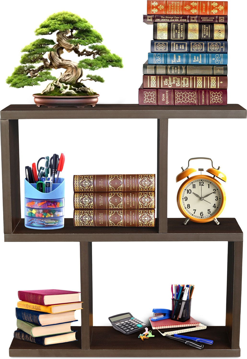 Image of Shivi Aanaya Enterprises ST02(White) Engineered Wood Bedside Table (Finish Color - BROWN, DIY(Do-It-Yourself))
