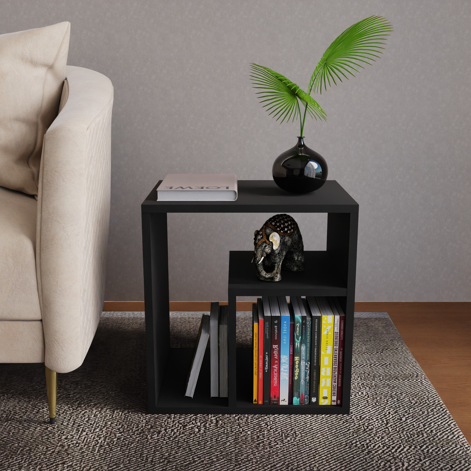Image of Wakefit Solid Wood Bedside Table (Finish Color - Irish Walnut, Pre-assembled)