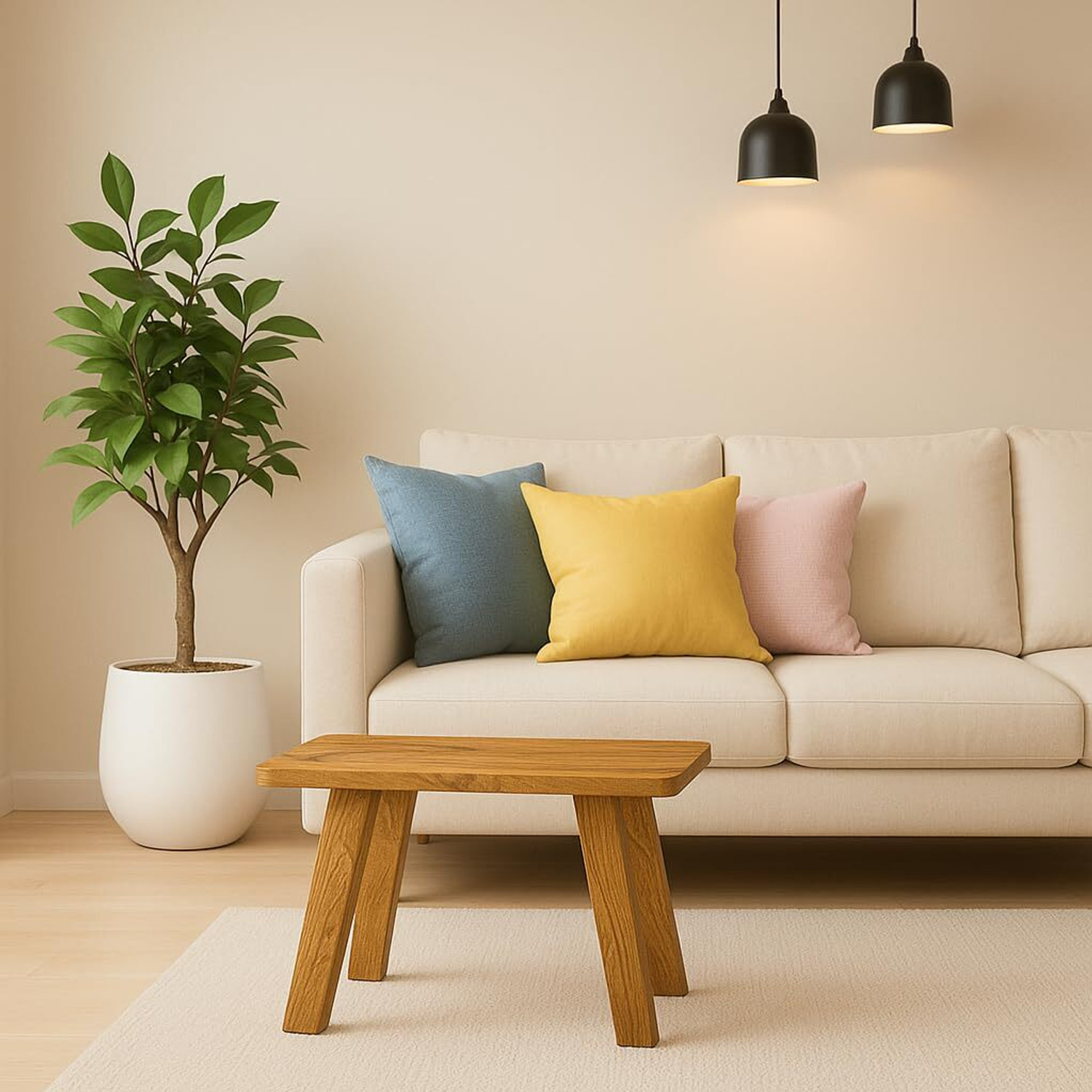 Image of RSHandicrafts Engineered Wood Coffee Table (Finish Color - natural, DIY(Do-It-Yourself))