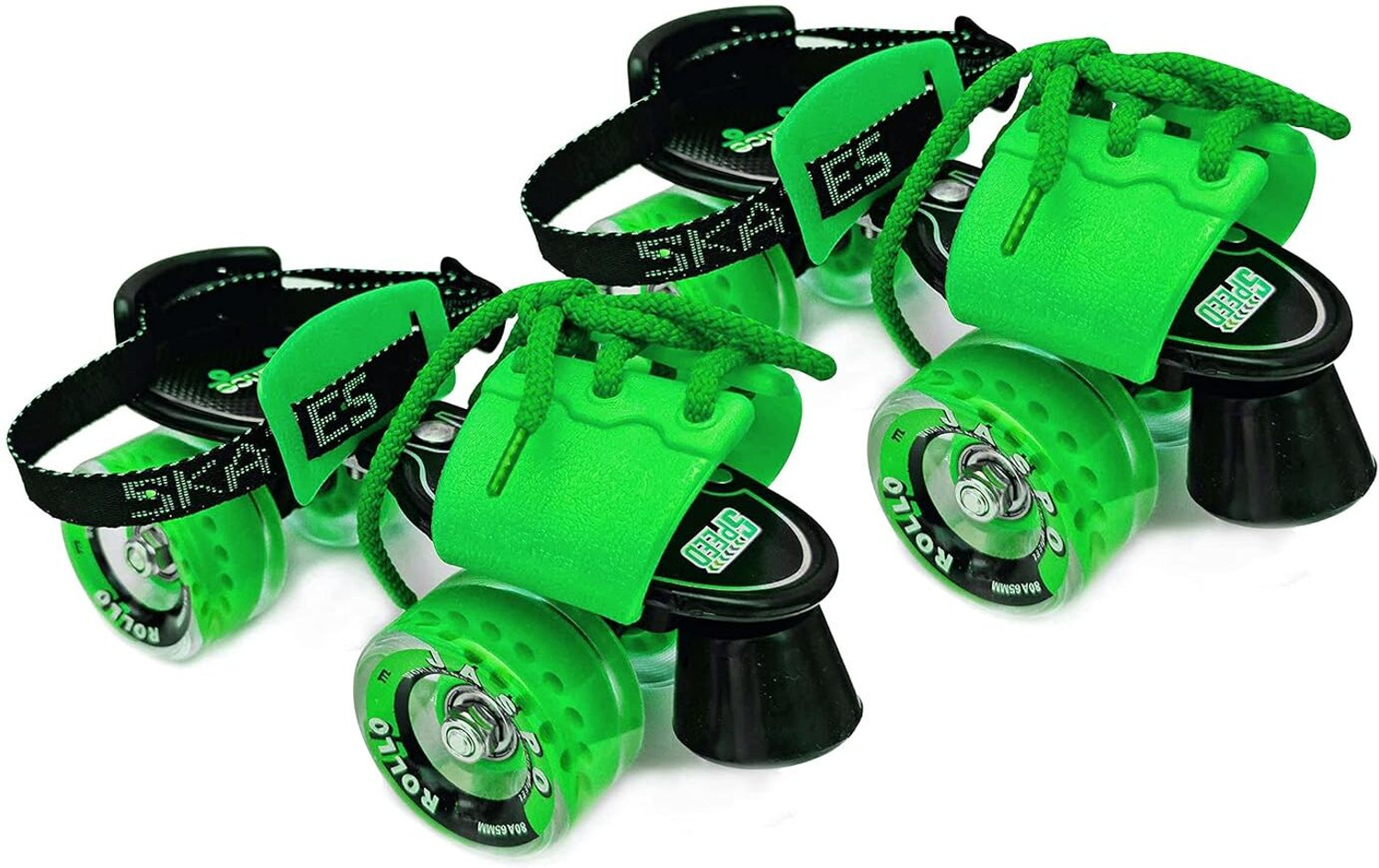 Image of Konex 4 Wheel Inline Skates | Adjustable PU Wheel Roller Skating Shoes (Large: 35-38) In-line Kids (Adjustable, Intermediate, Blue)