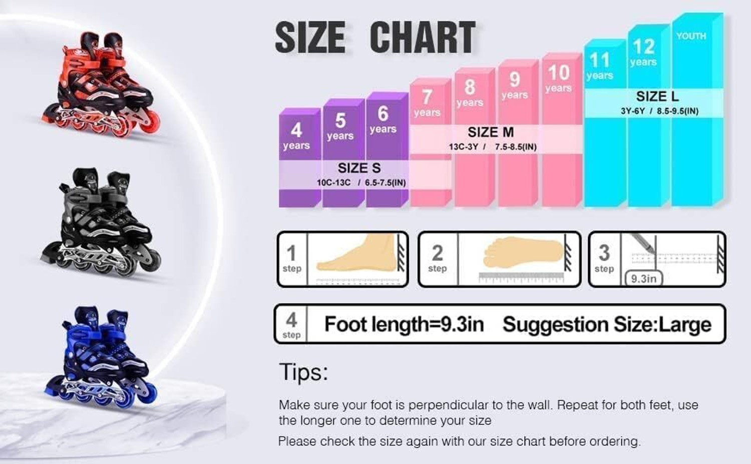Image of KAVANA Roller skates for boys and girls in line skating shoe. Quad Roller Skates 1A In-line Adults Size 5 UK - 10 UK (Adjustable, Advanced, Black)