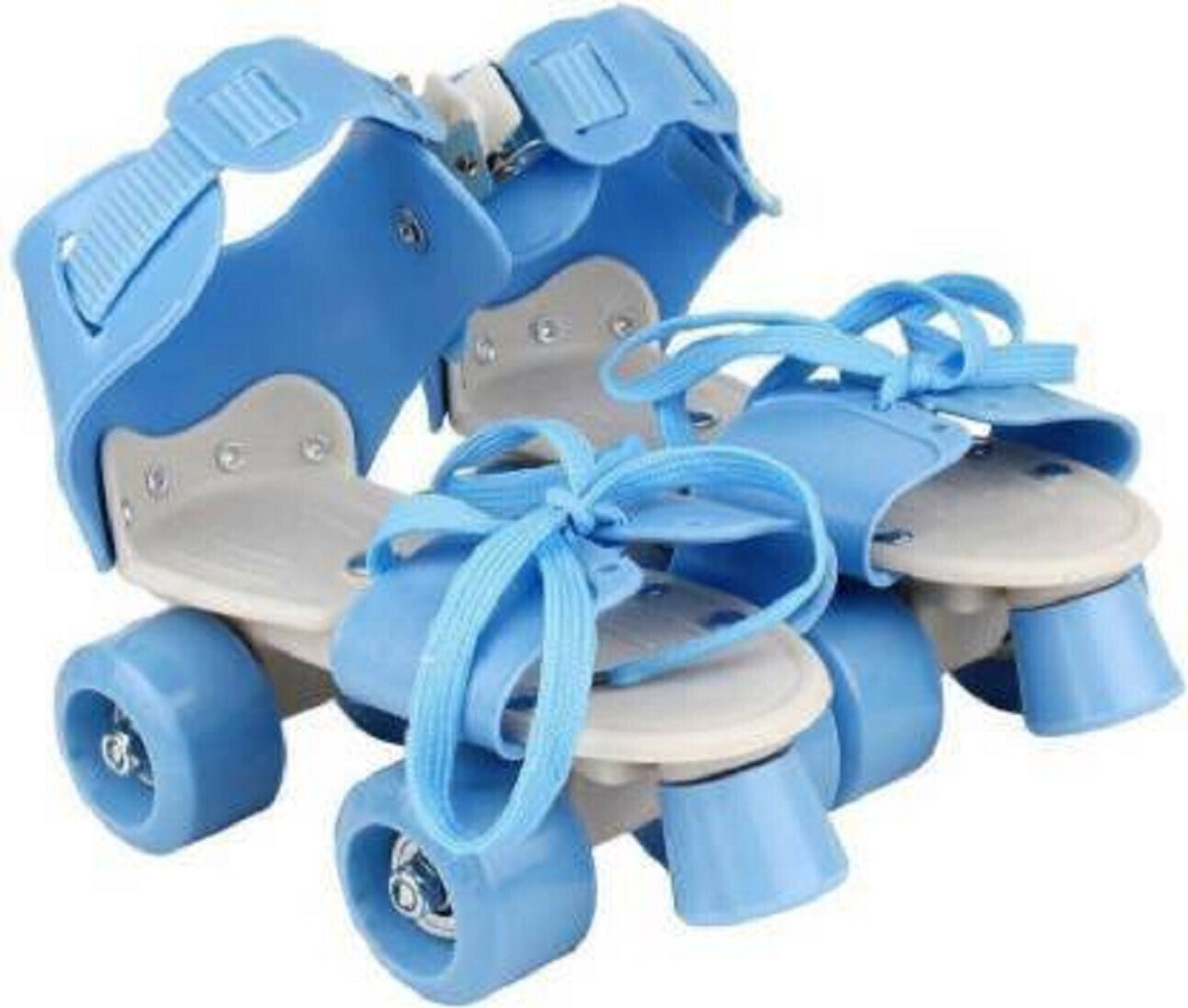 Image of Konex 4 Wheel Inline Skates | Adjustable PU Wheel Roller Skating Shoes (Large: 35-38) In-line Kids (Adjustable, Intermediate, Blue)