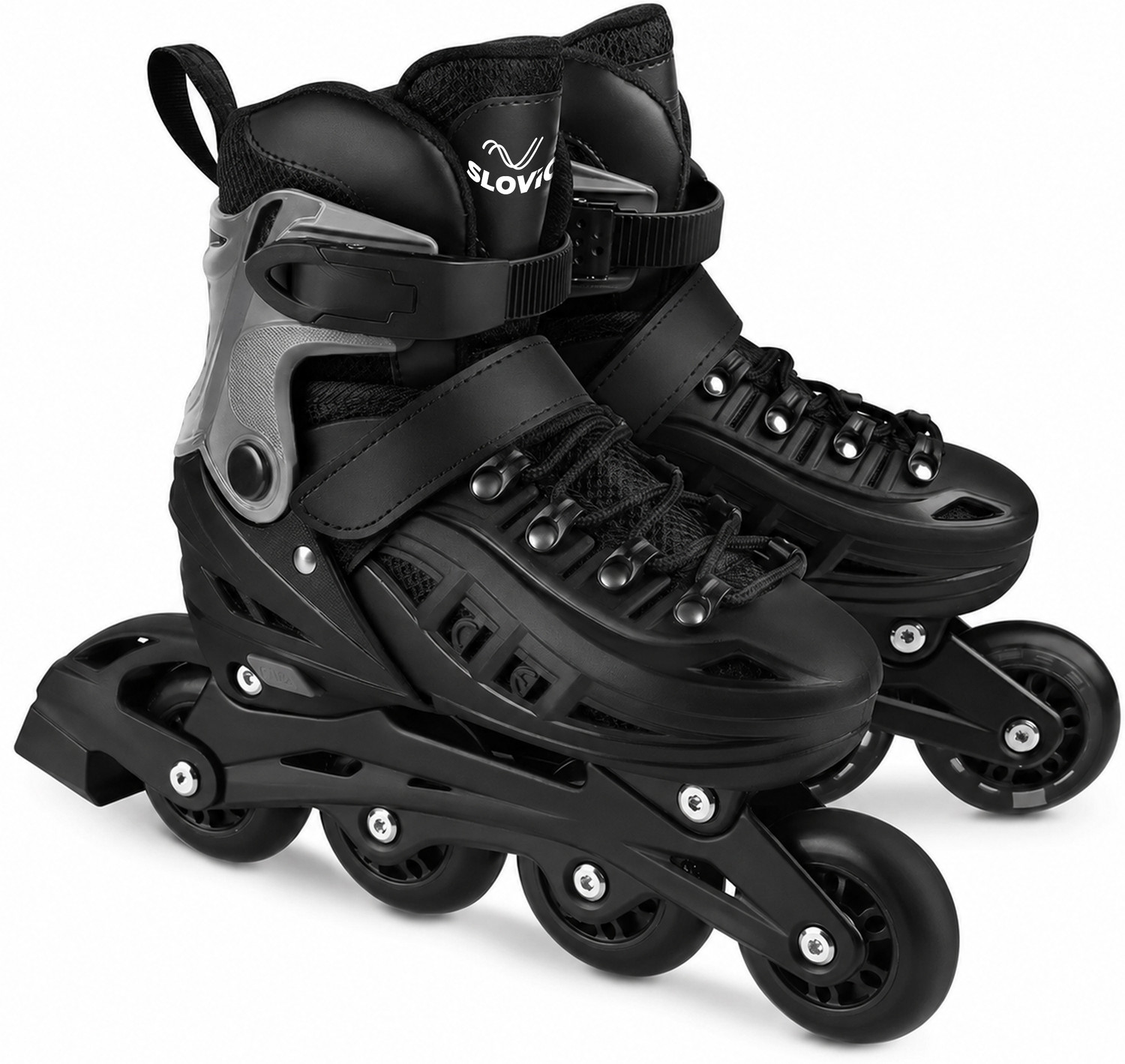 Image of Konex 4 Wheel Inline Skates | Adjustable PU Wheel Roller Skating Shoes (Large: 35-38) In-line Kids (Adjustable, Intermediate, Blue)