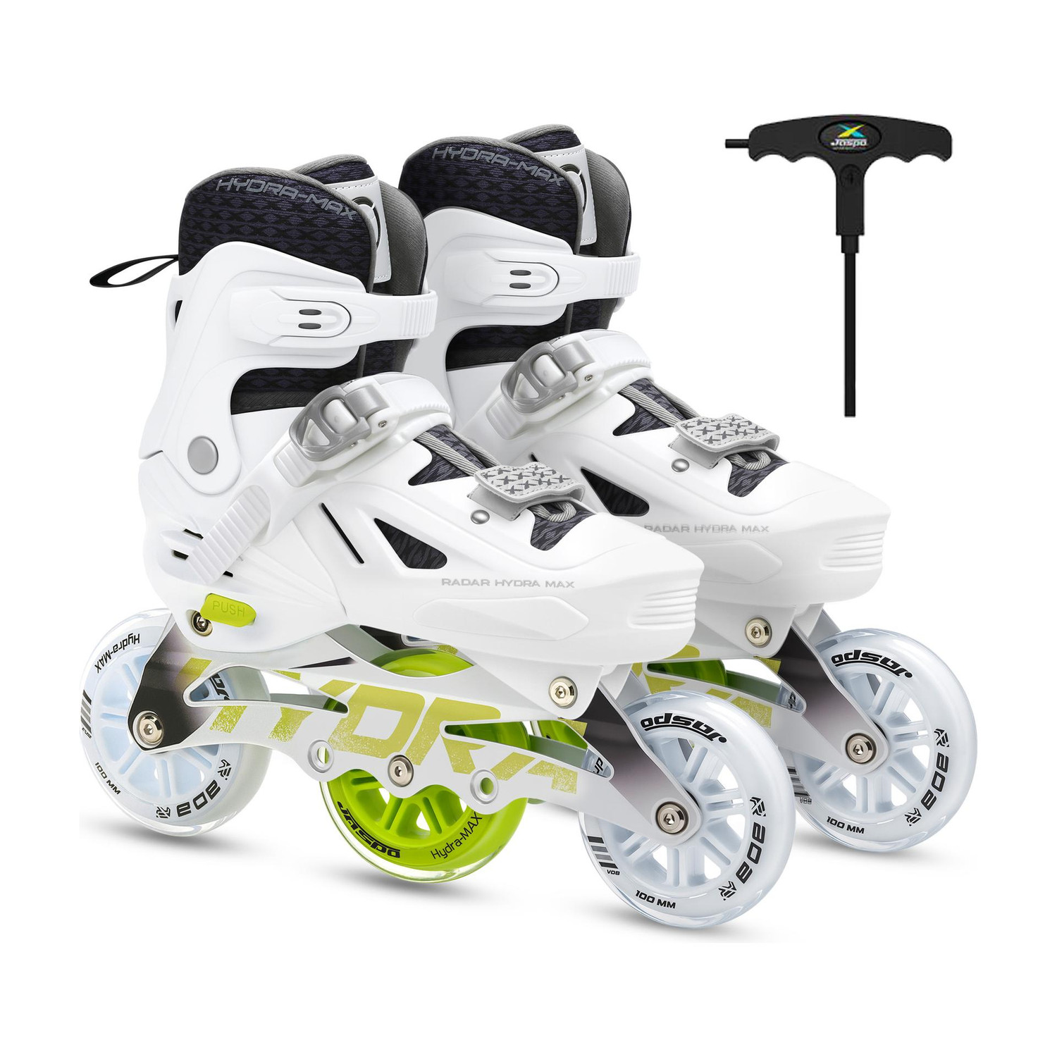 Jaspo Radar Edge 100mm Adjustable Inline Skates, Aluminium Frame, - Image 1