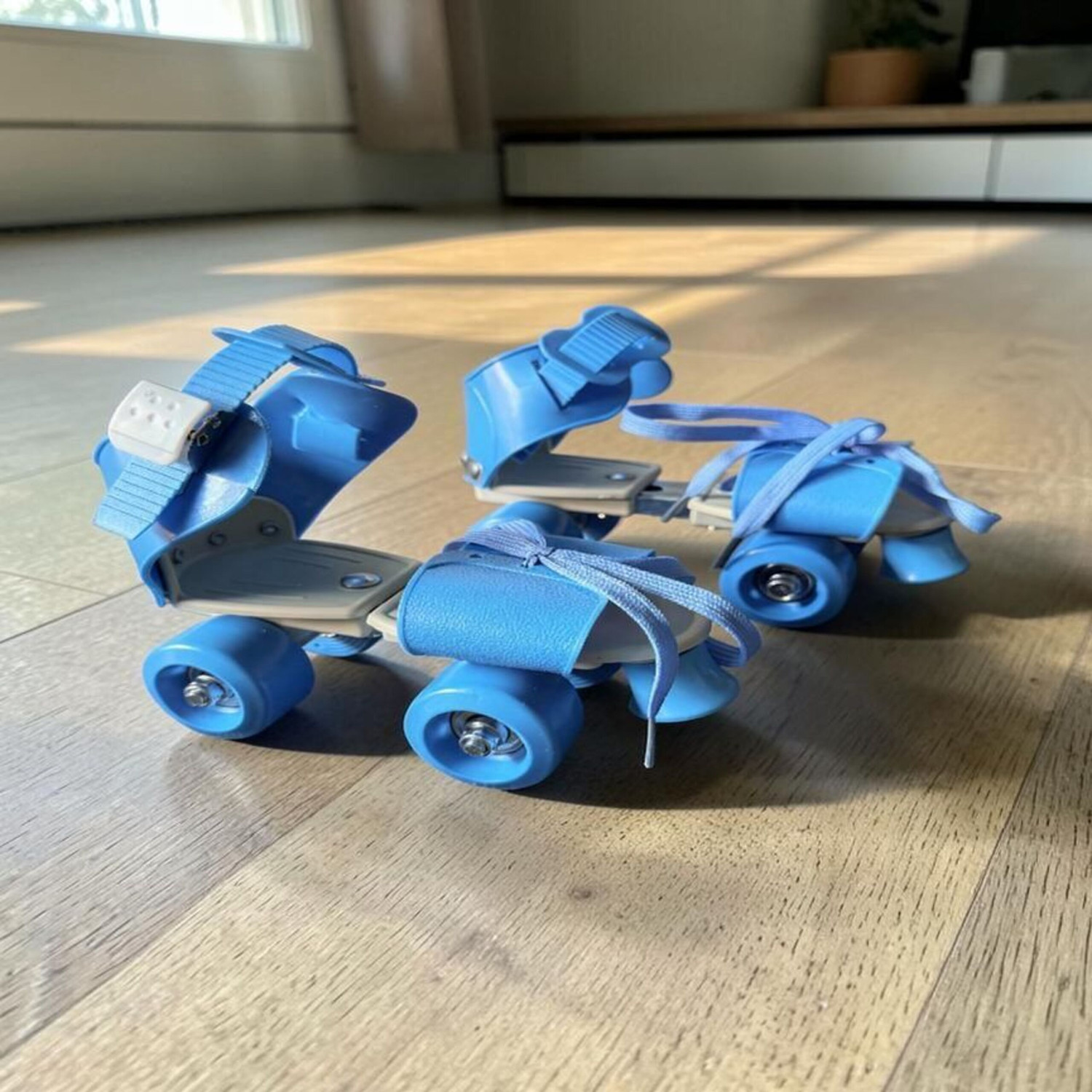 Image of Konex 4 Wheel Inline Skates | Adjustable PU Wheel Roller Skating Shoes (Large: 35-38) In-line Kids (Adjustable, Intermediate, Blue)