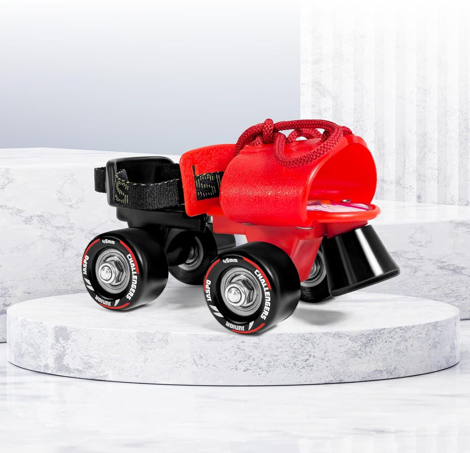 Image of N P CREATION Adjustable Quad Roller Skates for Boys and Girls,Suitable for Age 5 to 12 Years Quad Roller Kids, Adults Size - 8C UK (Adjustable, Beginner, Intermediate, Training, Recreational, Advanced, Black)