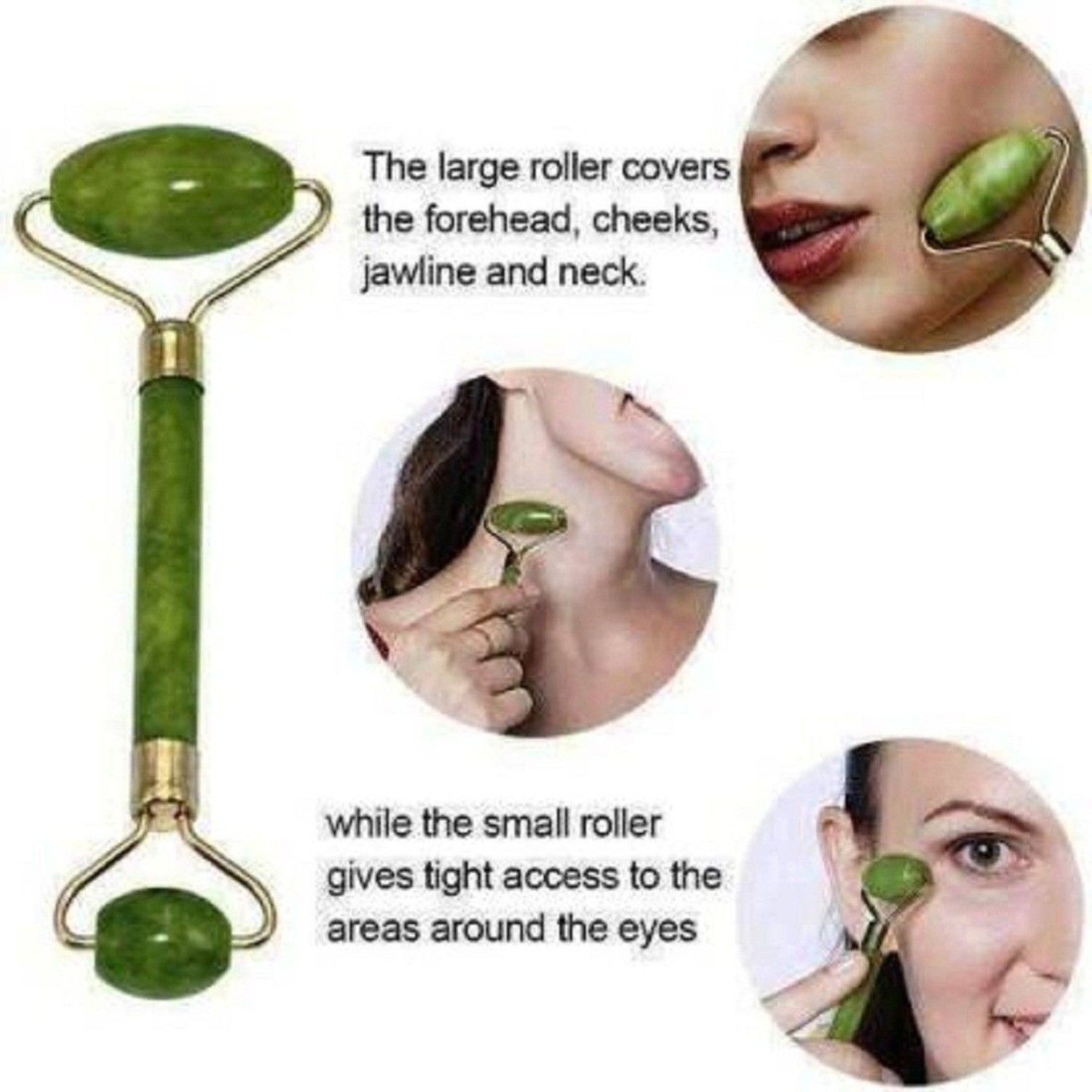 Image of GAURINANDAN 3D Face Body Massager With Ice Roller And Jade Stone Roller With Gua Sha Tools. (100 g)
