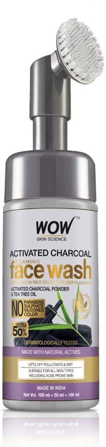 WOW SKIN SCIENCE Charcoal Foaming Face Wash 150ml - Image 1