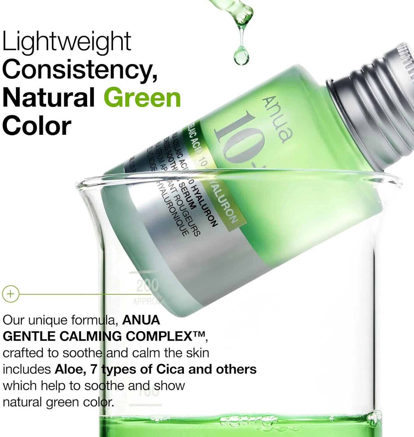 Image of ANUA Azelaic Acid 10 Hyaluron Redness Soothing Serum, Facial Serum for Sensitive skin, Hyaluronic Acid, Niacinamide, Spot Care, Natural Color, Vegan, Korean Skincare (30ml / 1.01 fl oz.) (30 ml)