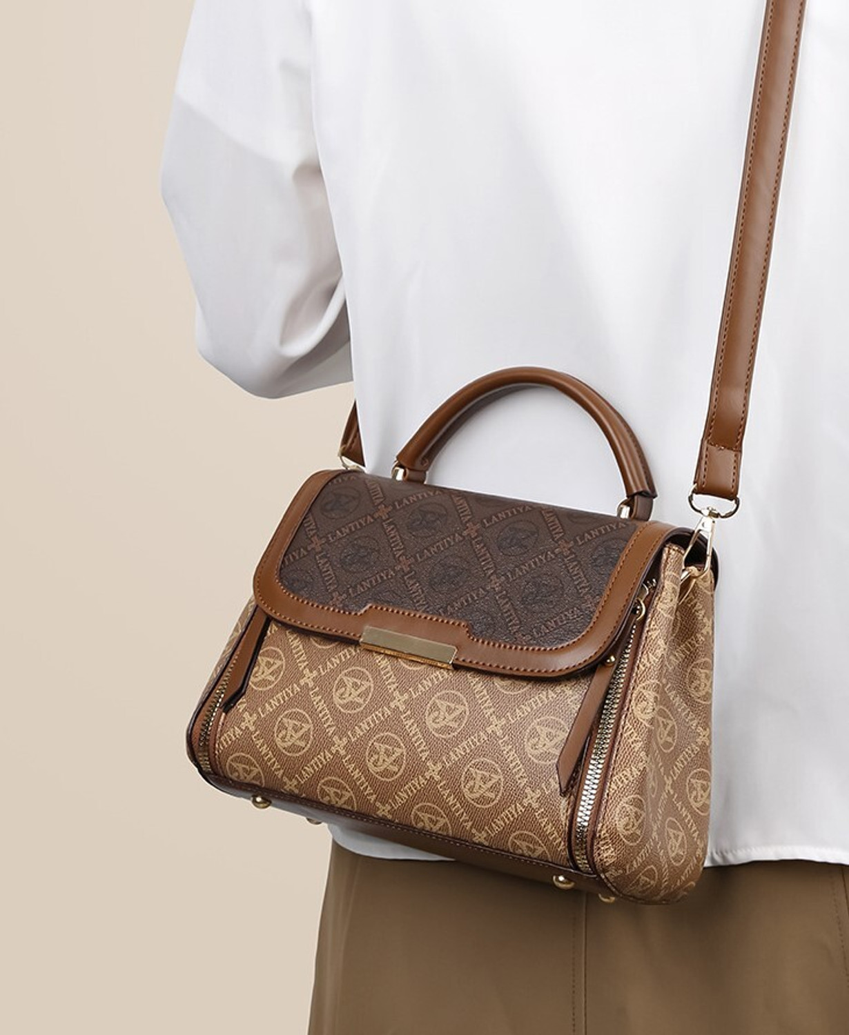 Image of Diva Dale Brown Women Sling Bag Stylish Trendy Premium Party-Wear Casual Dual Tone