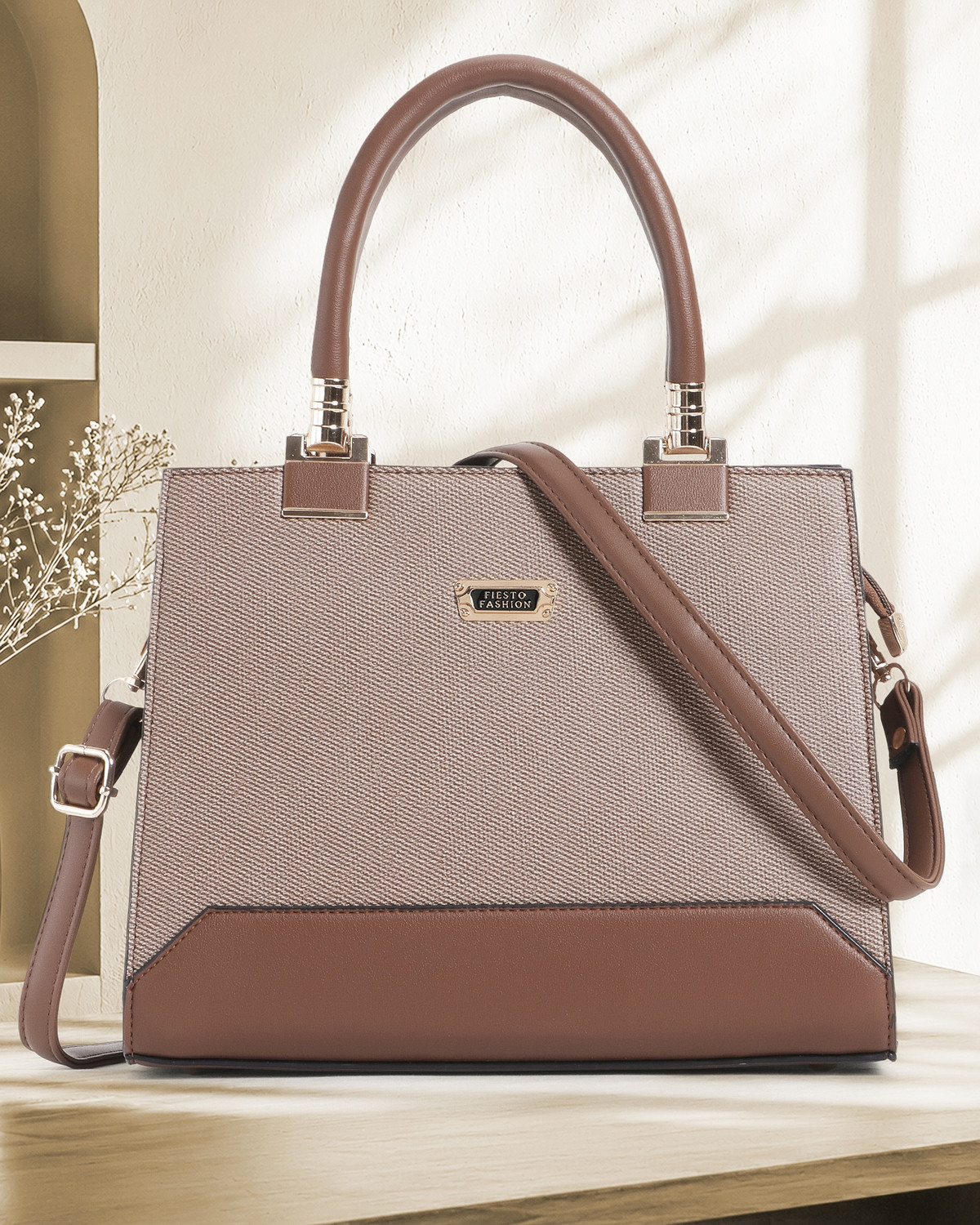 Image of Fiesto fashion Tan Women Hand-held Bag FIESTO-369-TAN