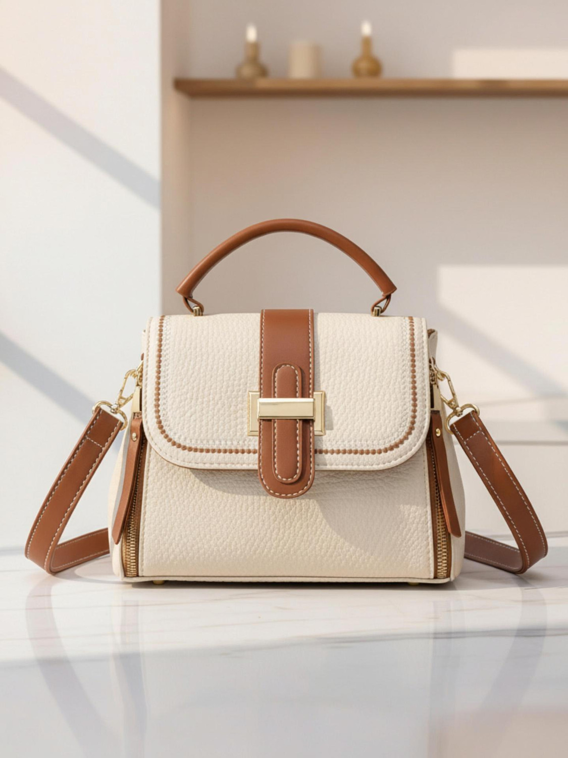 Image of Diva Dale Brown Women Sling Bag Stylish Trendy Premium Party-Wear Casual Dual Tone