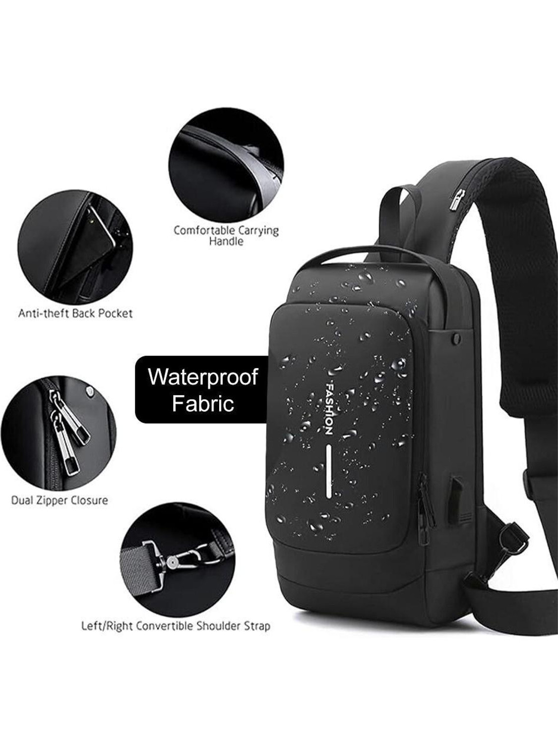 CRZYDE Black Unisex Waterproof Sling Bag - Image 4