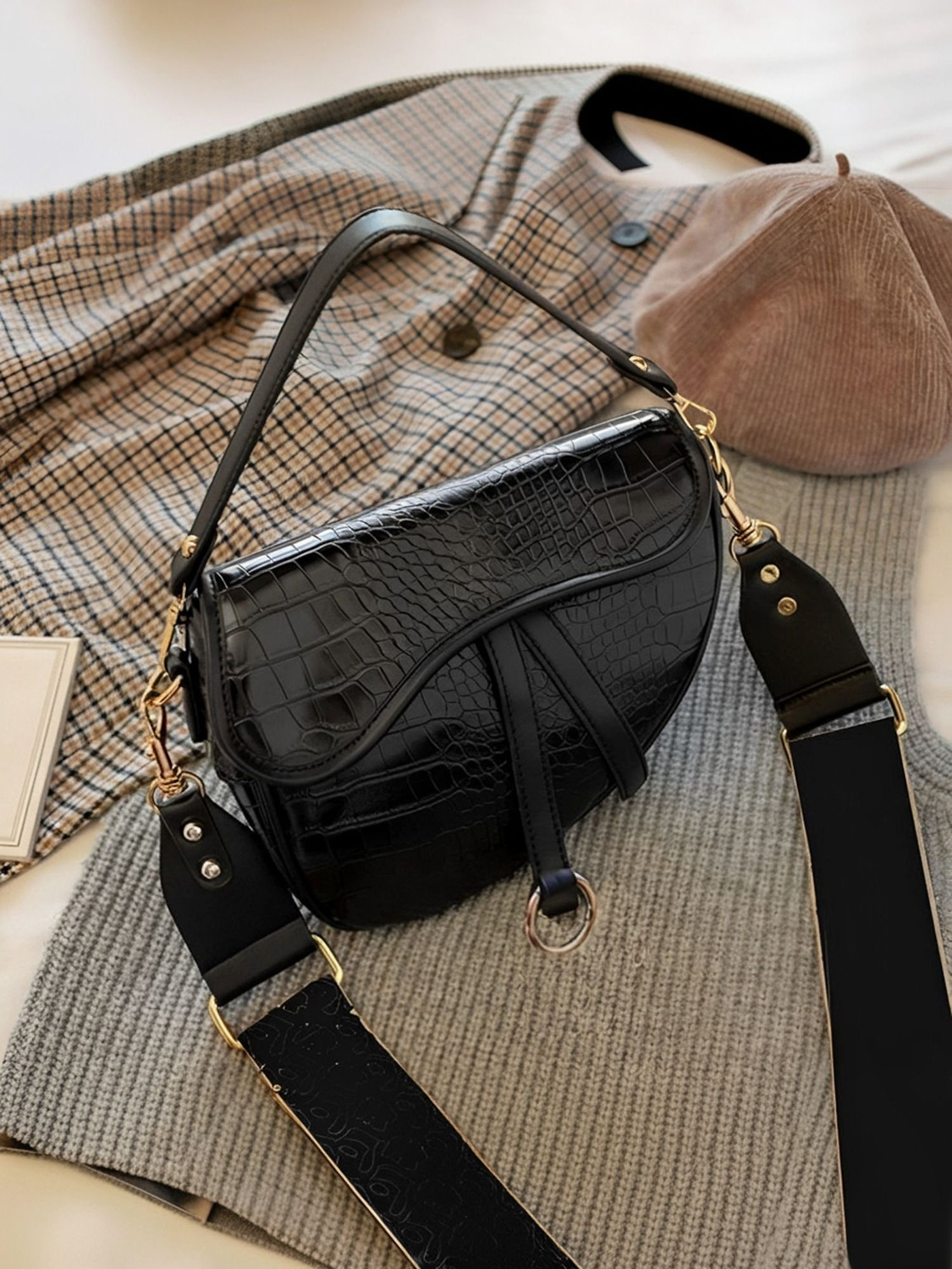 Image of RKHUB White, Brown Women Sling Bag Ivory Knot Mini Satchel