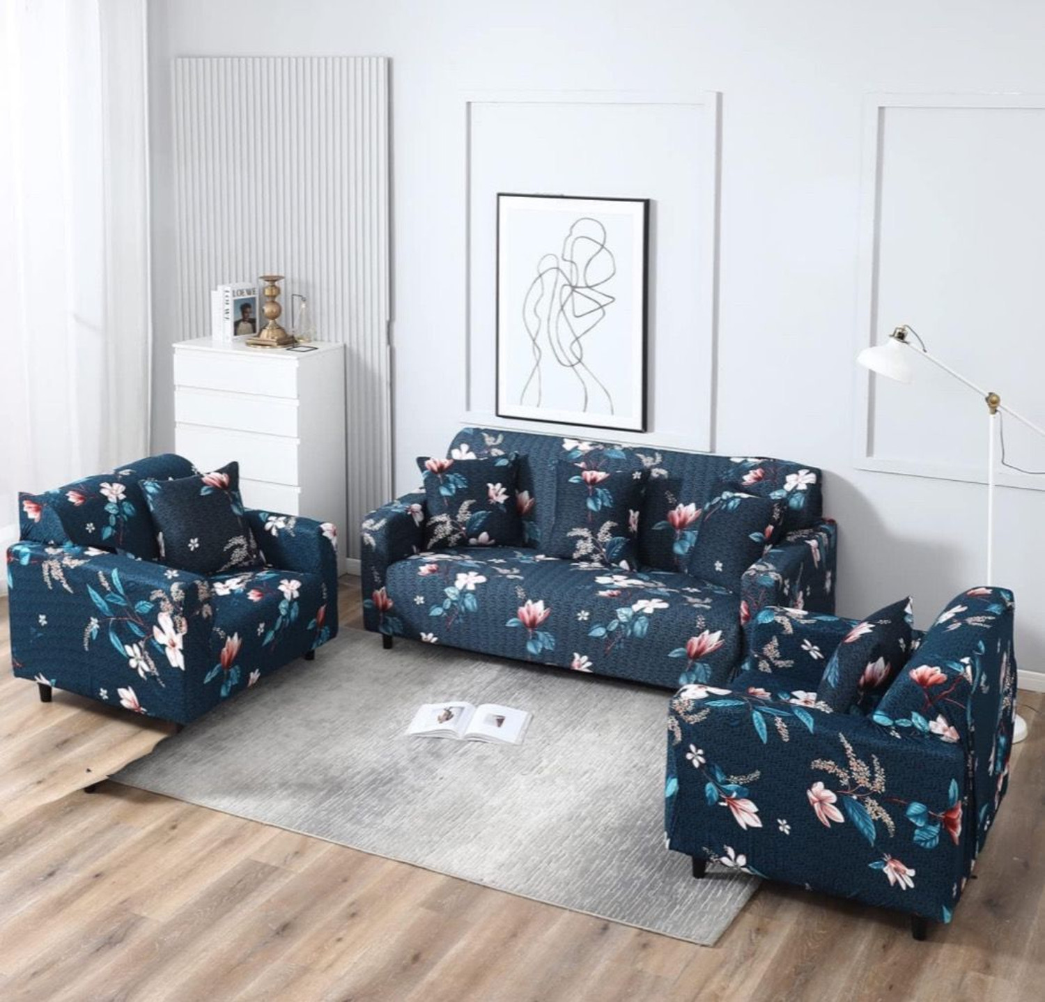 Image of HOKiPO Polyester 1 Seater Sofa Plain Cover (Pack of 1 Grey)