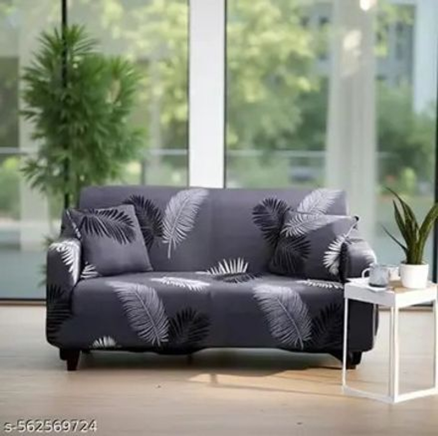 Image of MAYRAENT Polyester 2 Seater Sofa Floral Cover (Pack of 2 Multicolor)