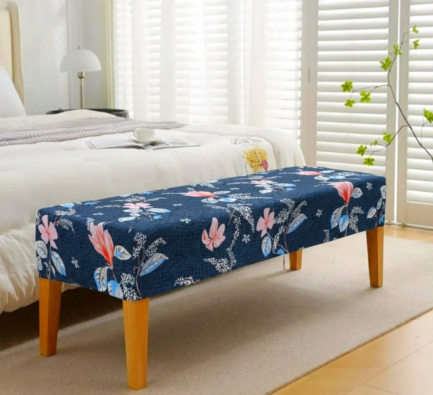 Image of igi Polyester 1 Seater Sofa Geometric Cover (Pack of 1 BLUE, MULTICOLOR)