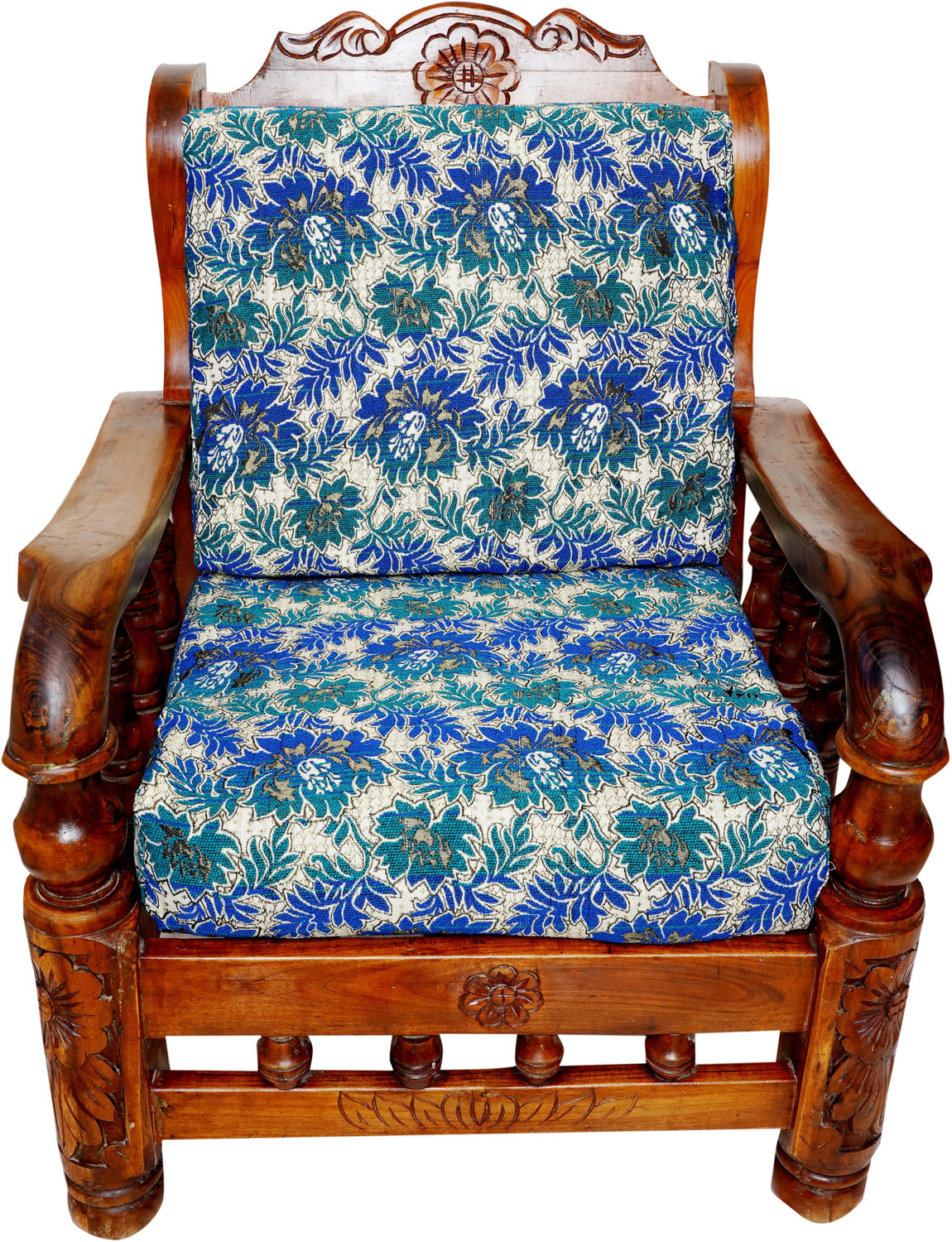 Image of Luxury Crafts Cotton 3+1+1 Seater Sofa Abstract Cover (Pack of 18 Blue)