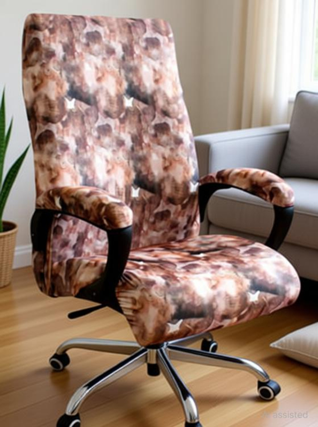 Image of Eleganta Polyester 1 Seater Chair Plain Cover (Pack of 1 Solid Black)