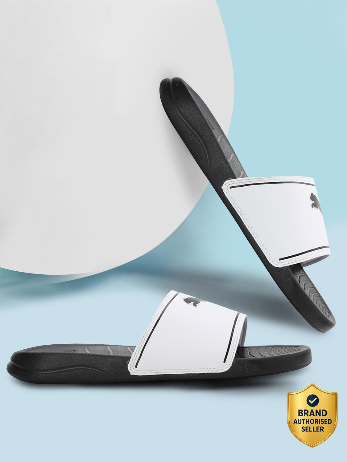Image of Puma Geo Men Slides (Black , 8)