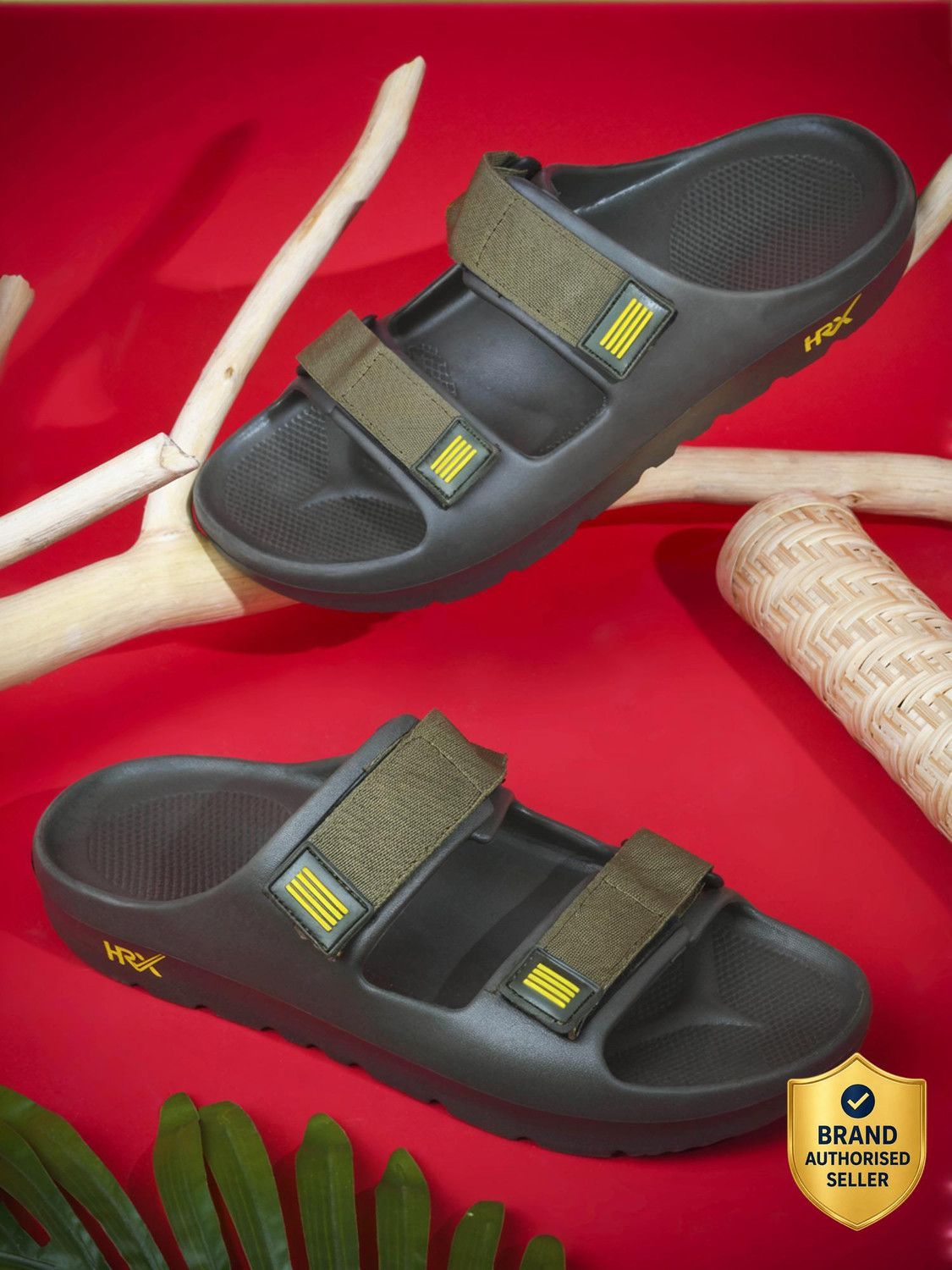 Image of RED TAPE Men Slides (Black , 11)