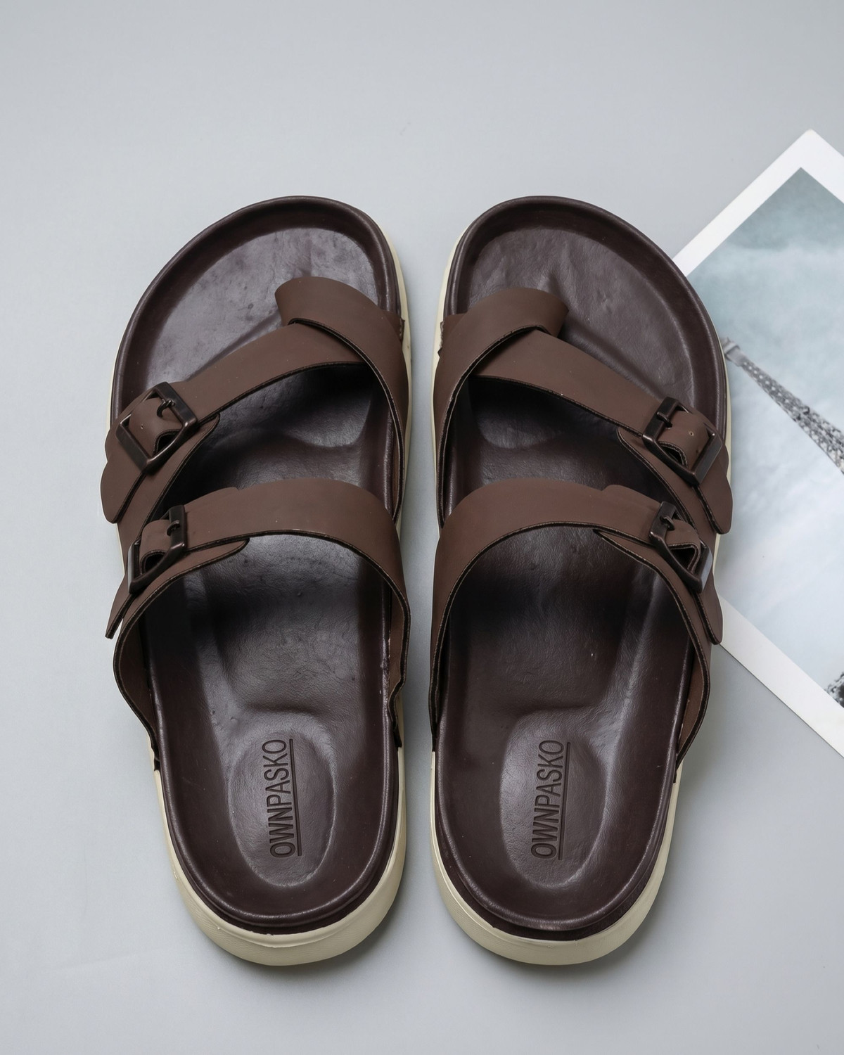 Image of OWN PASKO Men Flip Flops (Brown , 8)