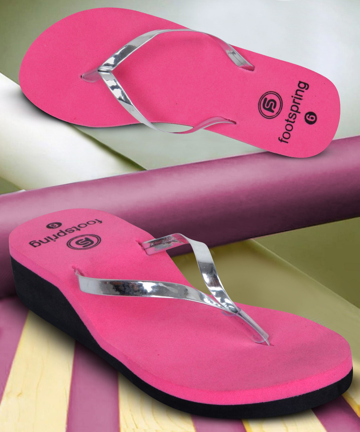 Image of Footspring Women Slippers (Pink , 5)