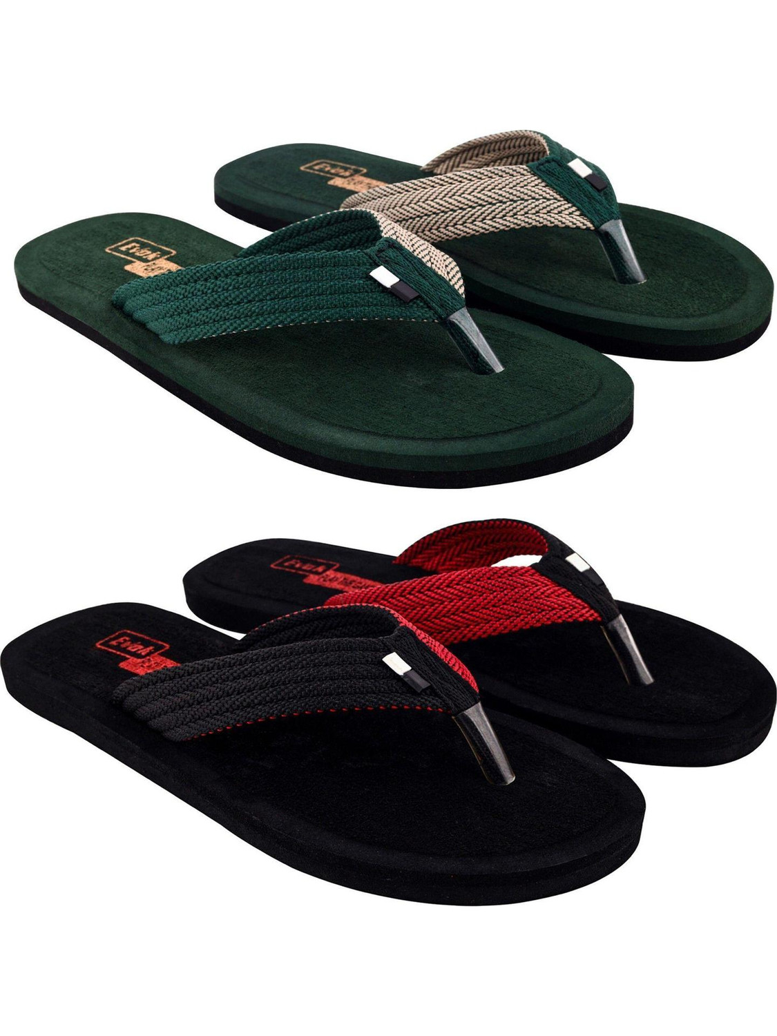 Image of Kzaara Men Flip Flops (White , 6)