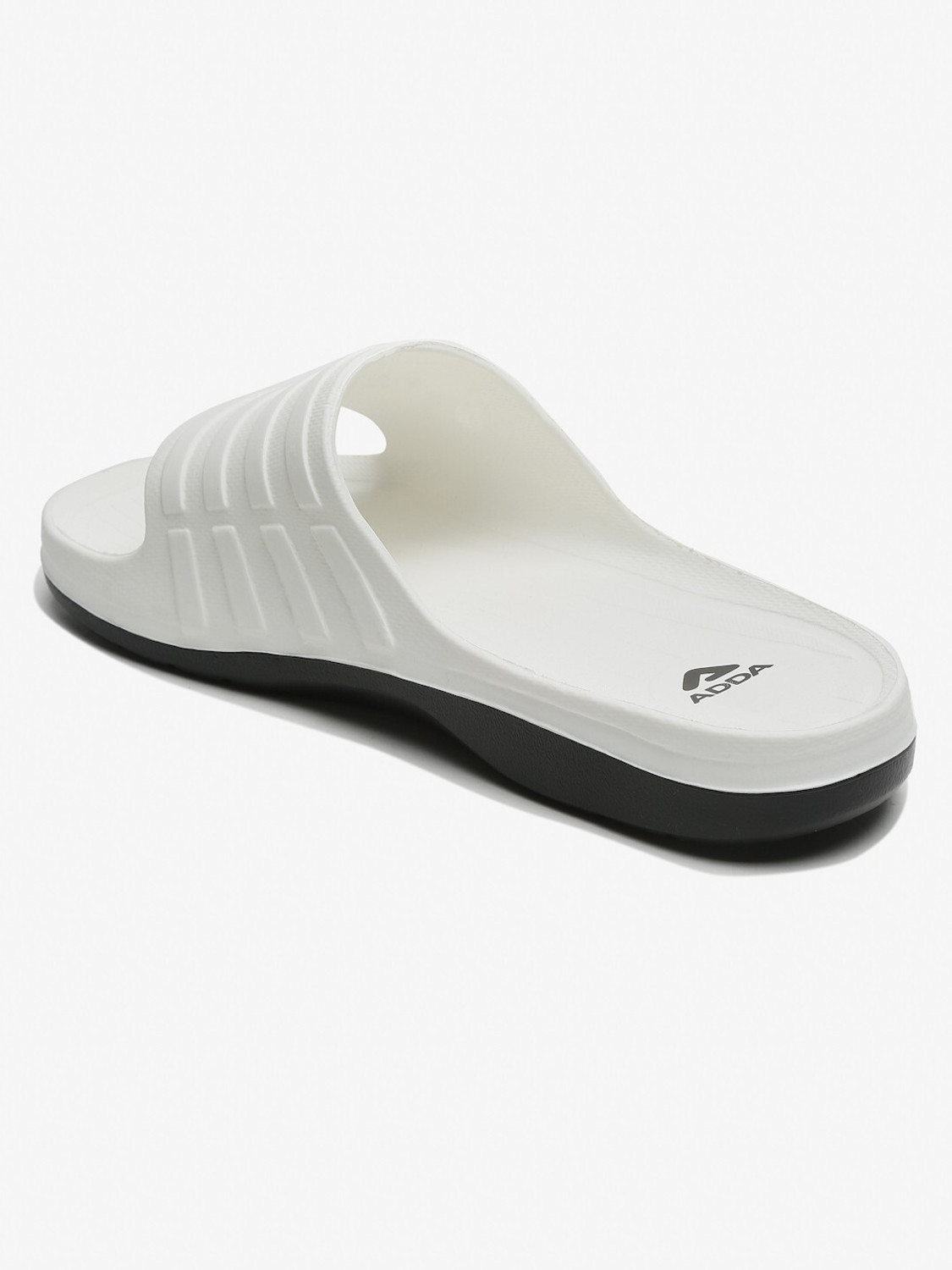 Image of Adda Men Slides (White, Black , 7)