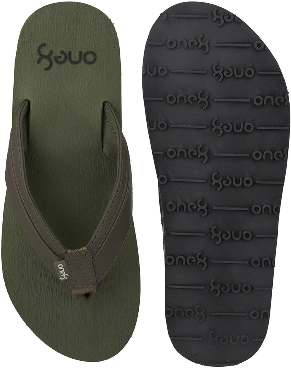 Image of one8 By Virat Kohli Men's Comfortbale Lightweight Slip-Resistant Flip-Flops, Slippers Men Flip Flops (Olive , 10)