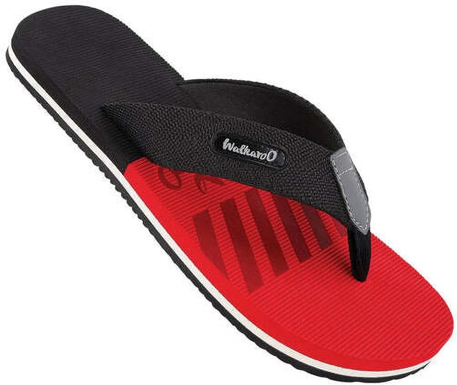 WALKAROO Men Black Flip Flops - Image 4