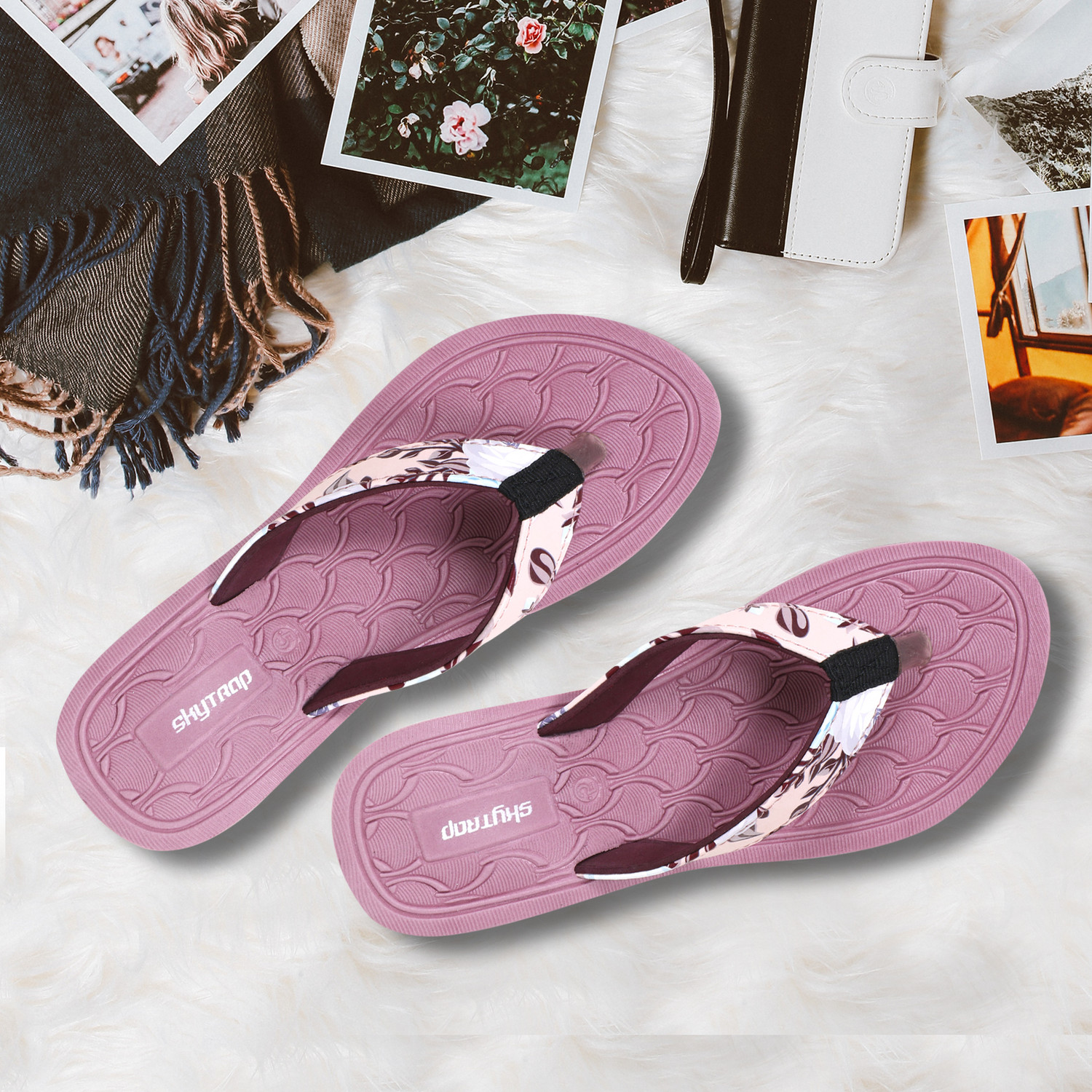 Image of SOLETHREADS REBEL SALLY Supersoft, PINK Women Flip Flops (Pink , 3)