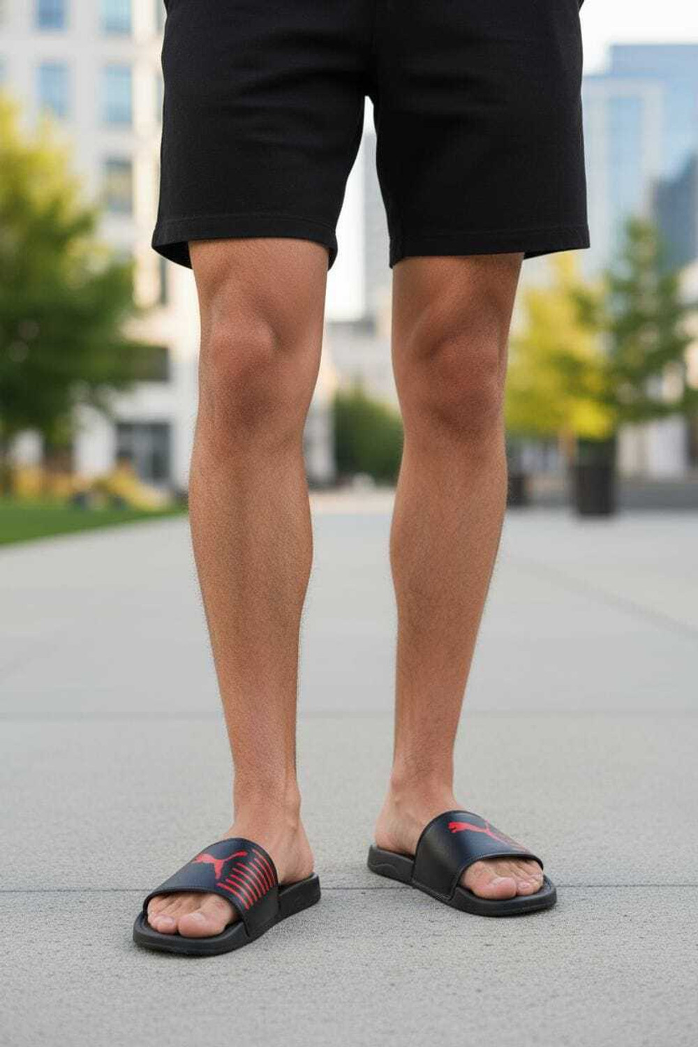 Image of Puma Geo Men Slides (Black , 8)