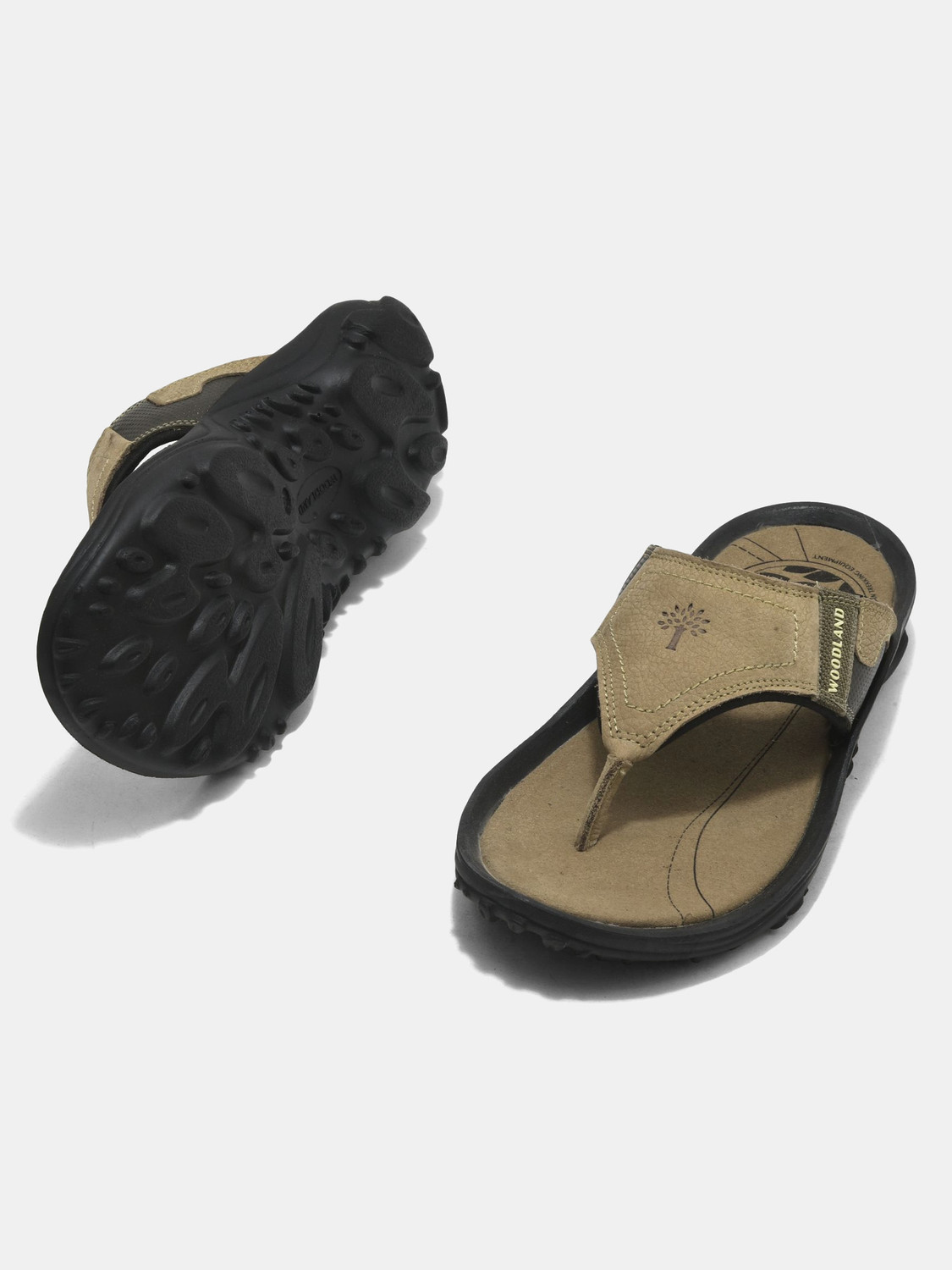 Image of WOODLAND Comfortable Soft Sole Lightweight Home Wear Men Slippers (Khaki , 10)