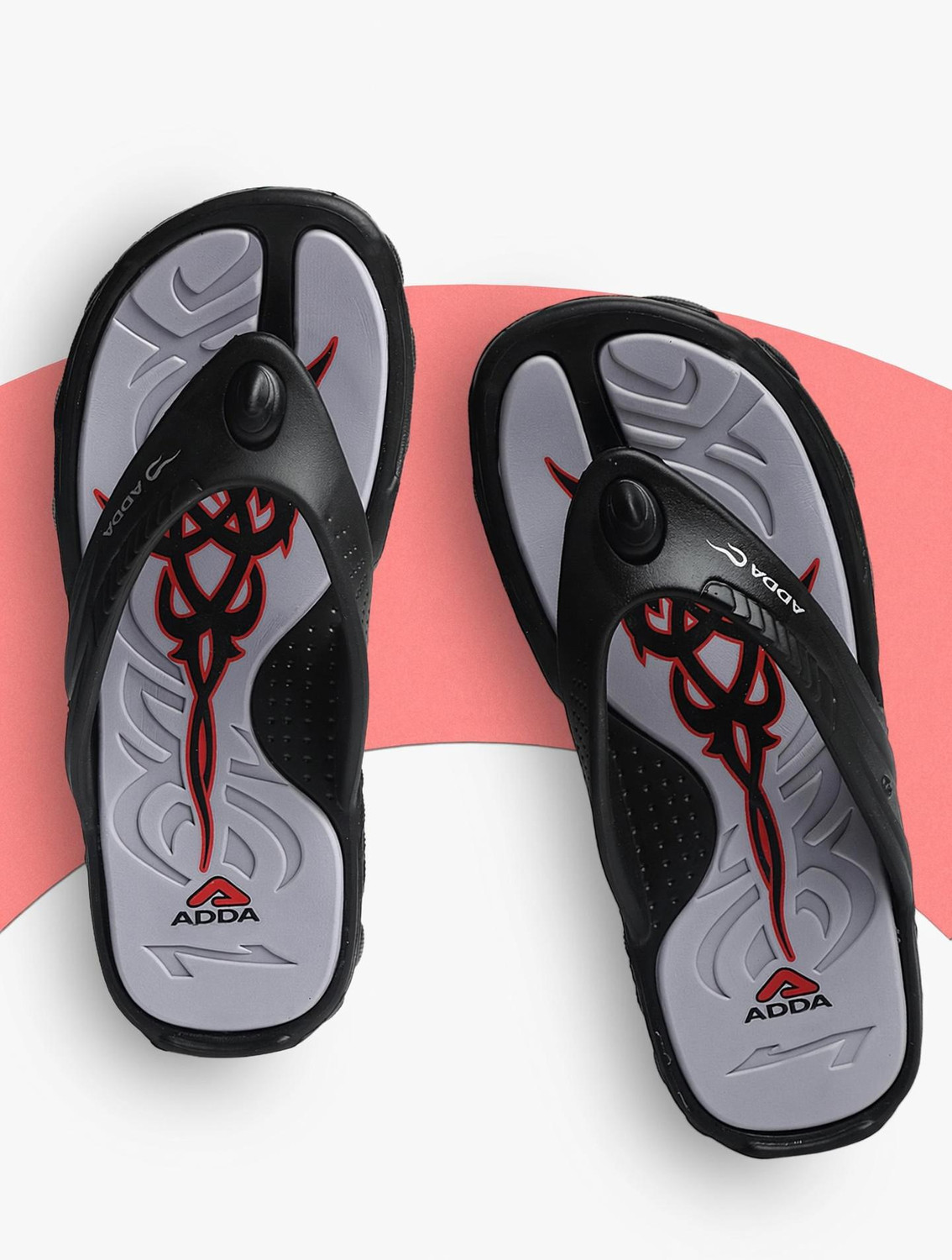 Image of Adda Men Slides (White, Black , 7)