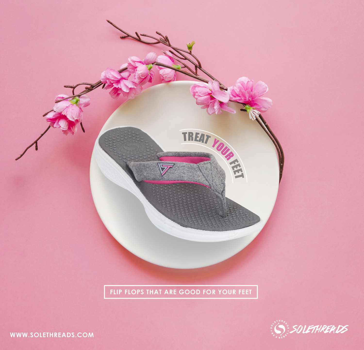 Image of SOLETHREADS REBEL SALLY Supersoft, PINK Women Flip Flops (Pink , 3)