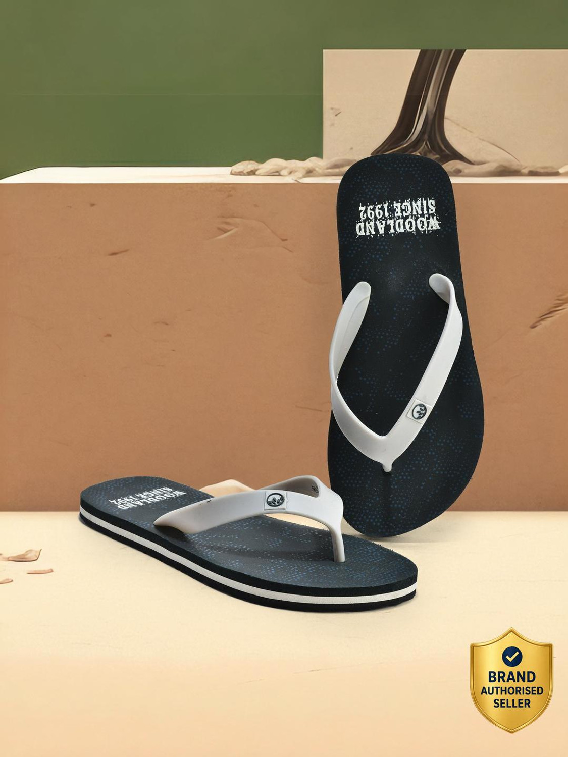 Image of WOODLAND Lightweight Comfortable Casual Summer Wear Men Flip Flops (Black , 5)