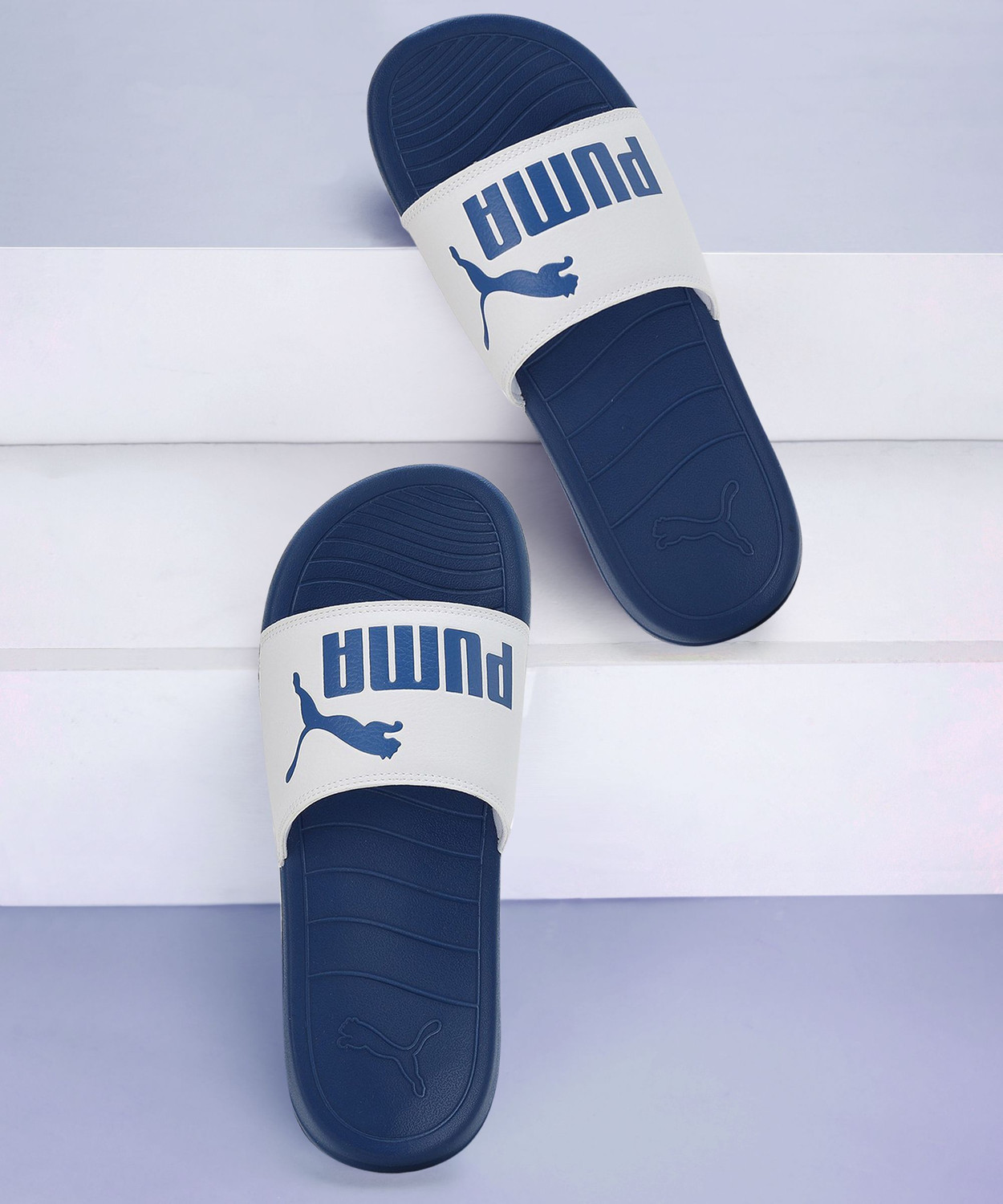 PUMA Men Popcat 20 RES Slides Blue - Image 6