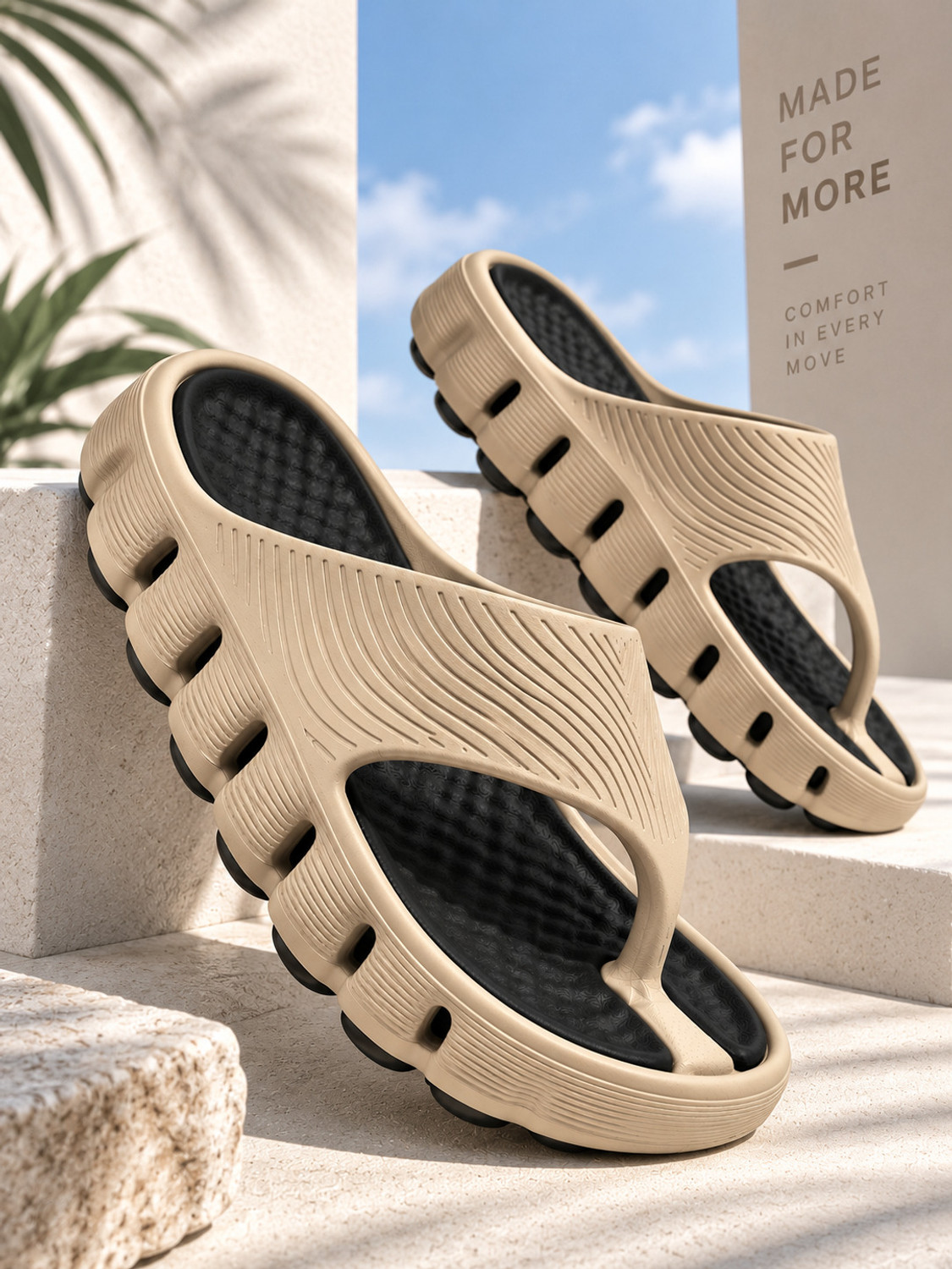 Image of RED TAPE Men Slides (Off White , 11)