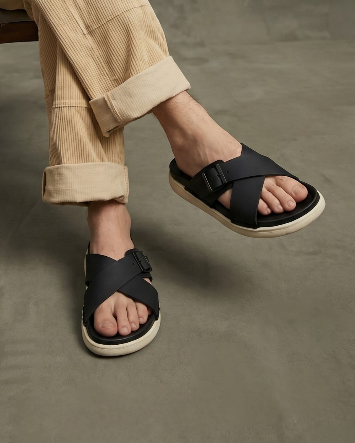 Image of OWN PASKO Men Flip Flops (Black , 9)