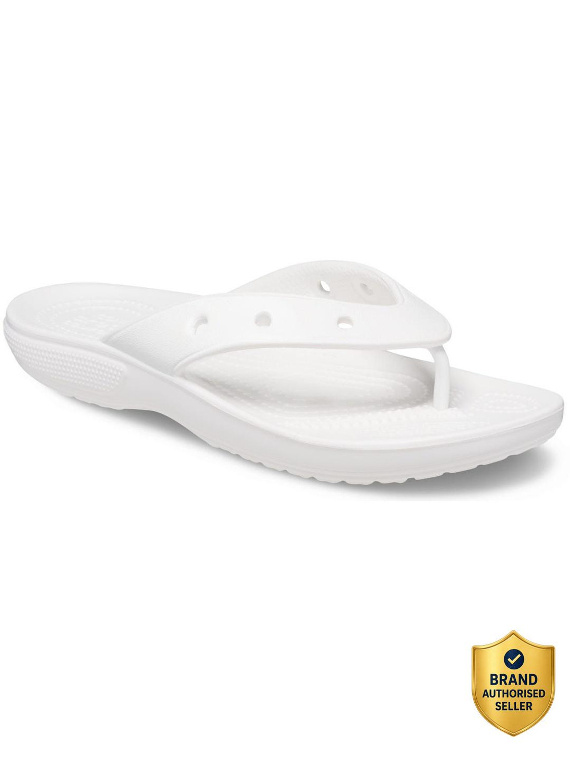 Image of CROCS Classic Unisex Flip Flops (White , 2 UK /India)