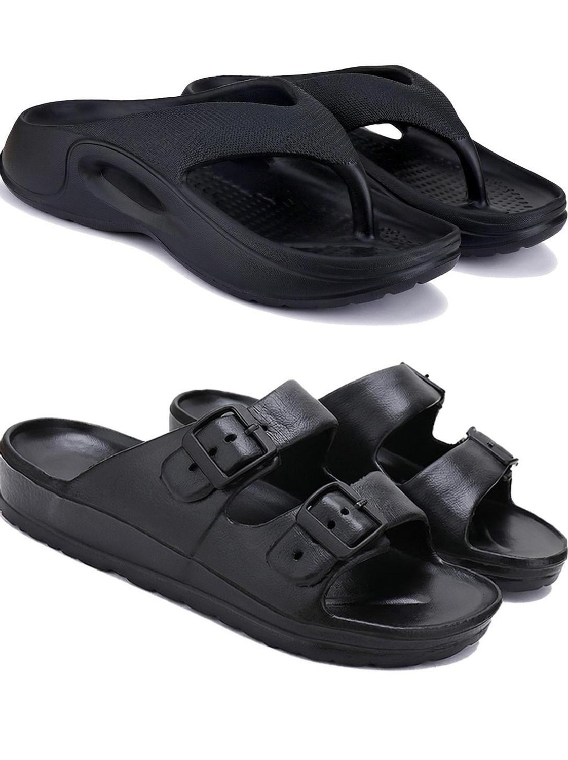Image of WOODLAND Lightweight Comfortable Casual Summer Wear Men Flip Flops (Navy , 9)