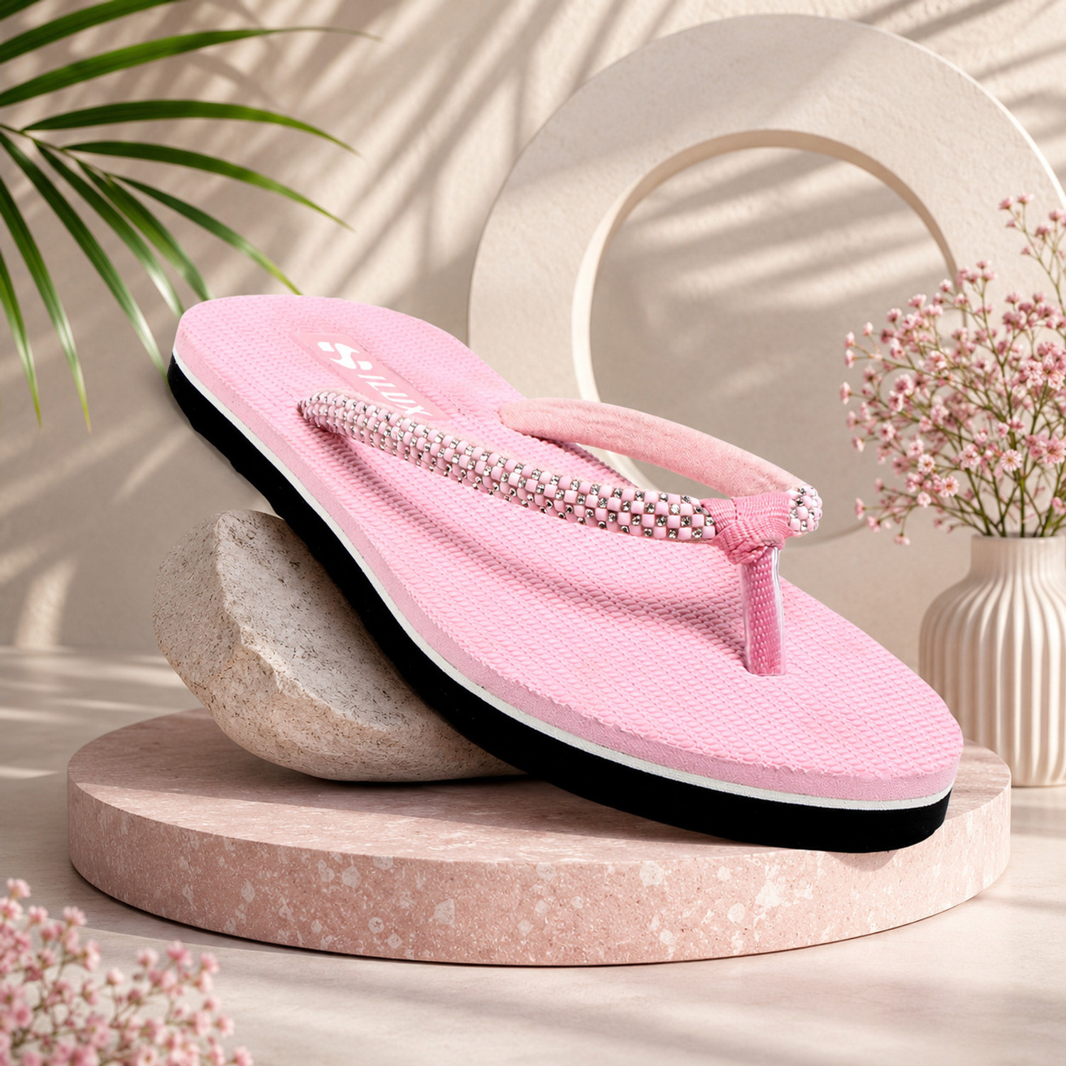 Image of SOLETHREADS REBEL SALLY Supersoft, PINK Women Flip Flops (Pink , 3)