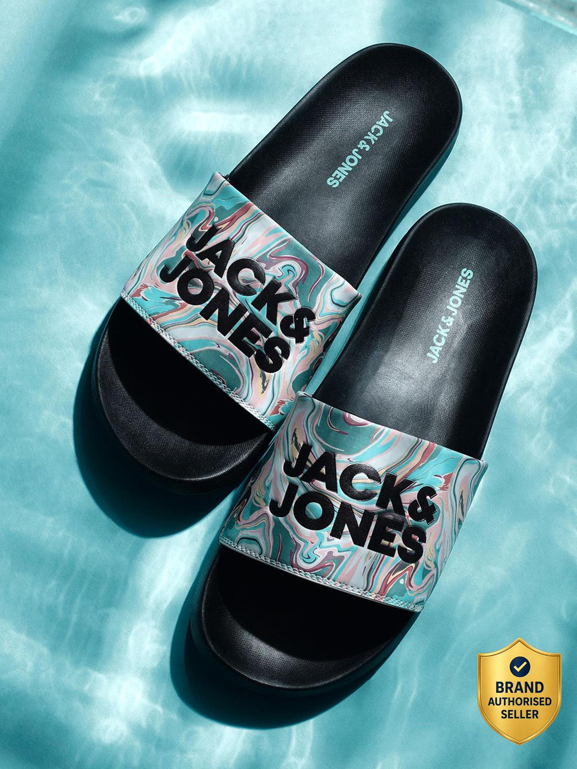 Image of JACK & JONES Men Slides (Green , 7)