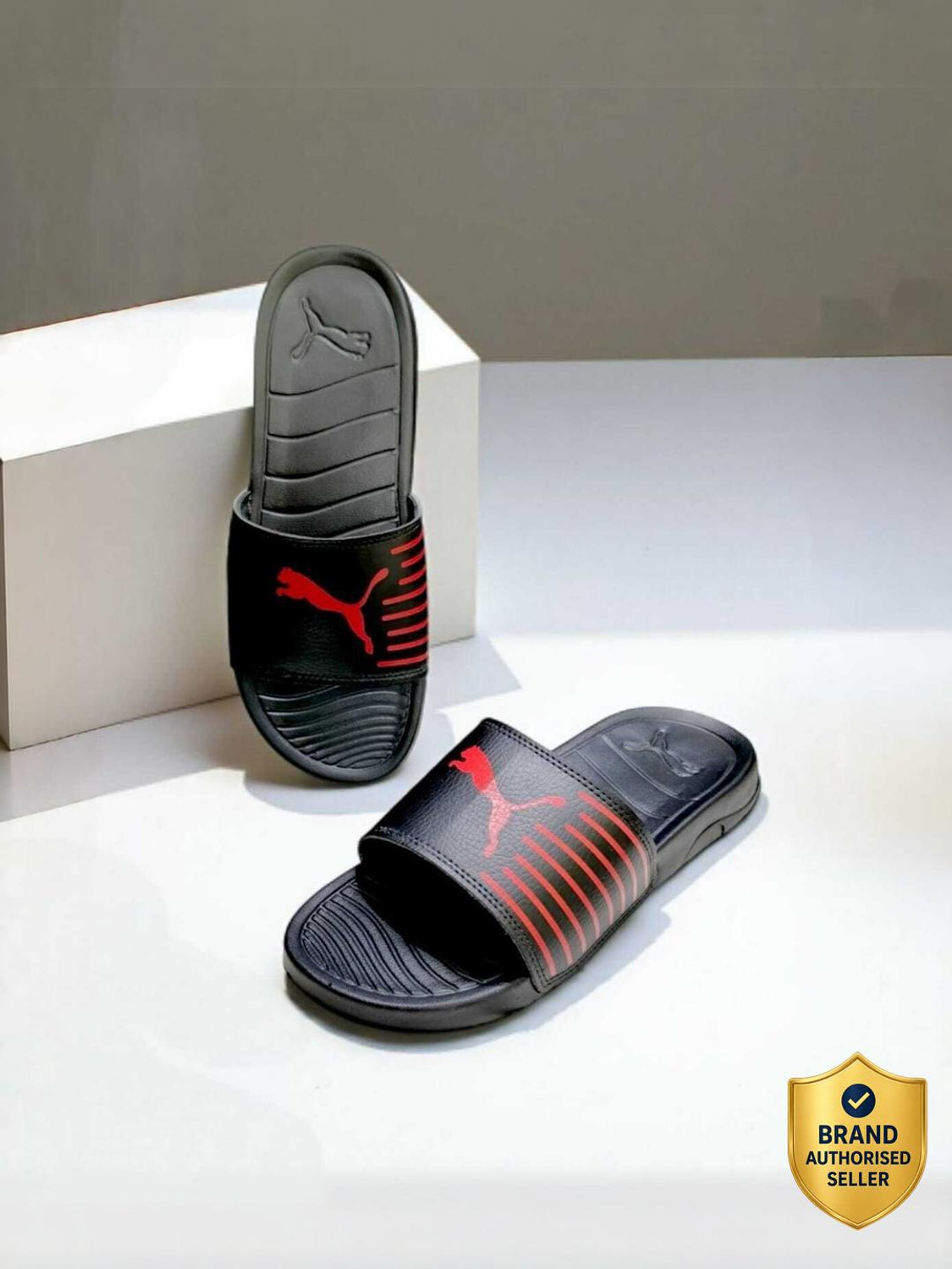 Image of Puma Geo Men Slides (Black , 8)