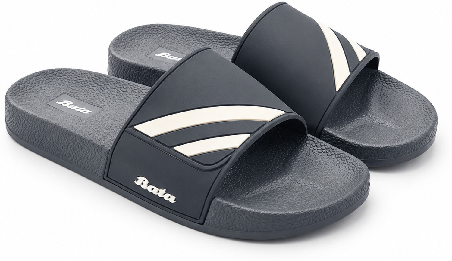 Image of Bata Men Flip Flops (Grey, Off White , 7)