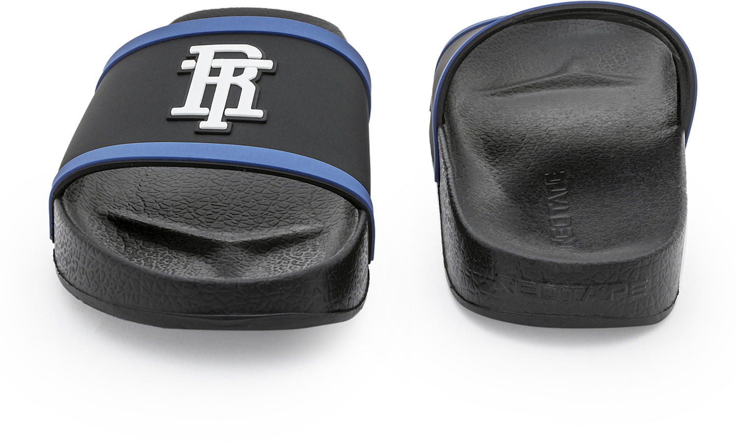 Image of RED TAPE Men Slides (Black, Blue , 6)