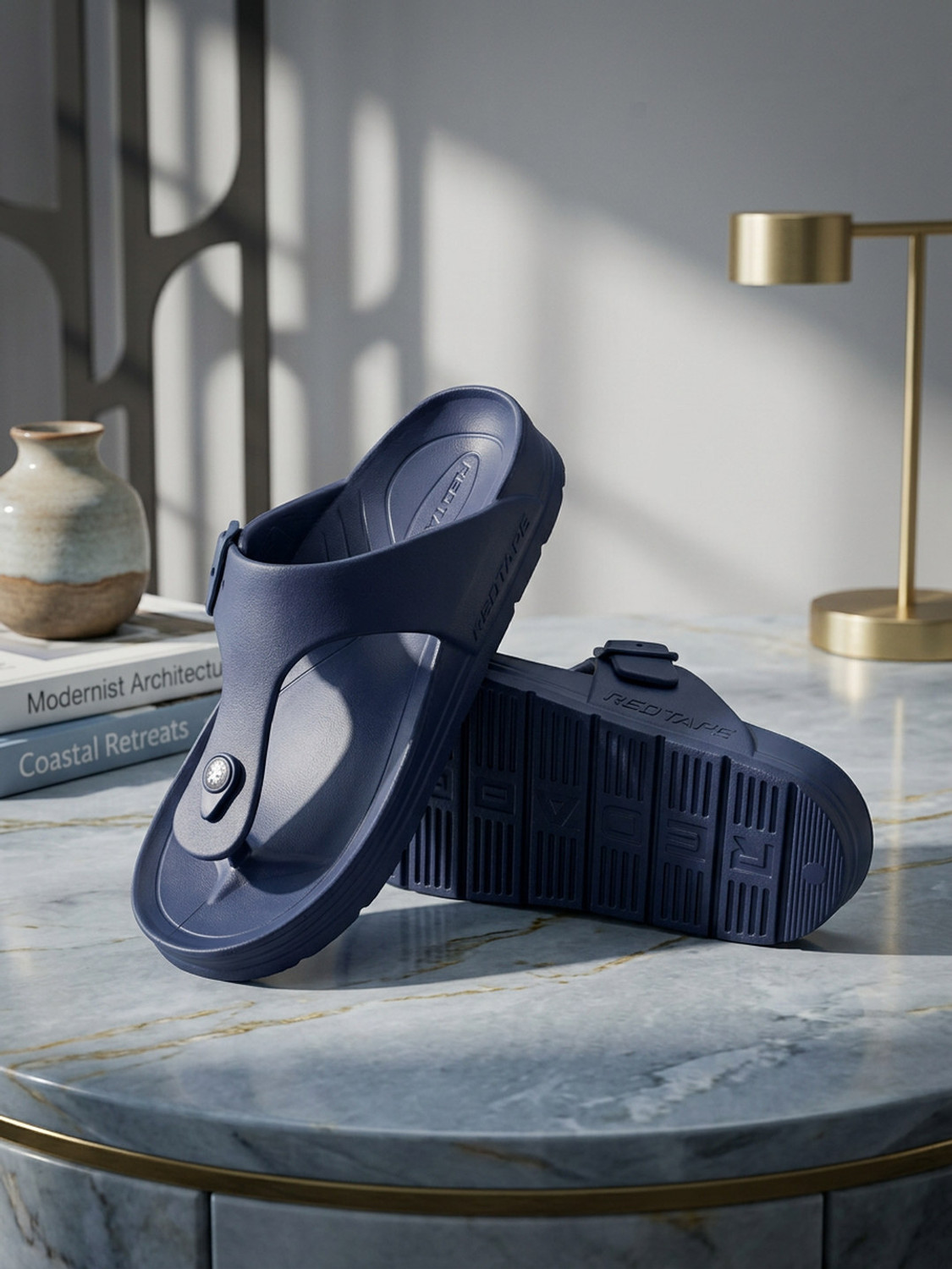 Image of RED TAPE Men Slides (Navy , 11)